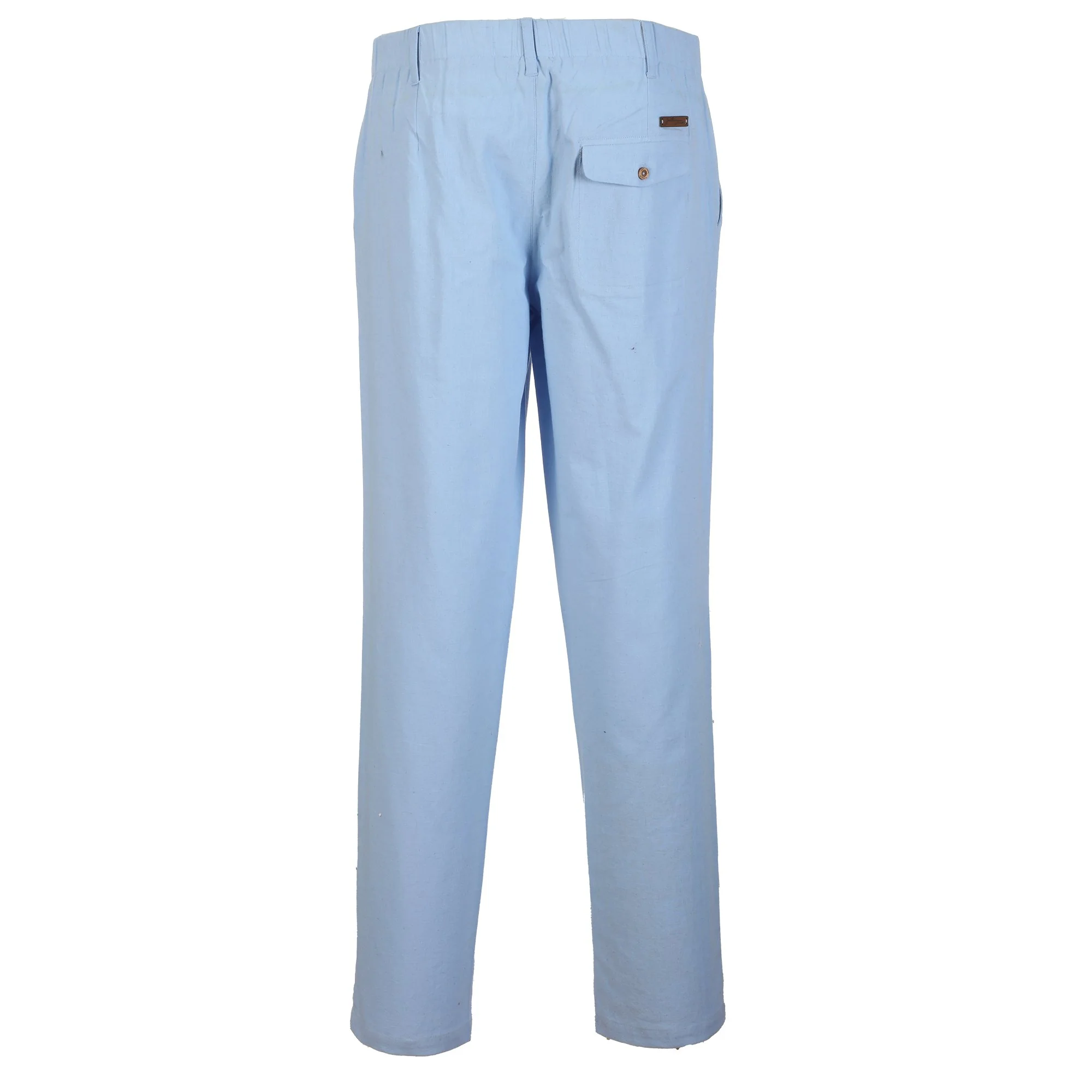 Pantalon à broderie lin et coton  - Bleu - Image 2