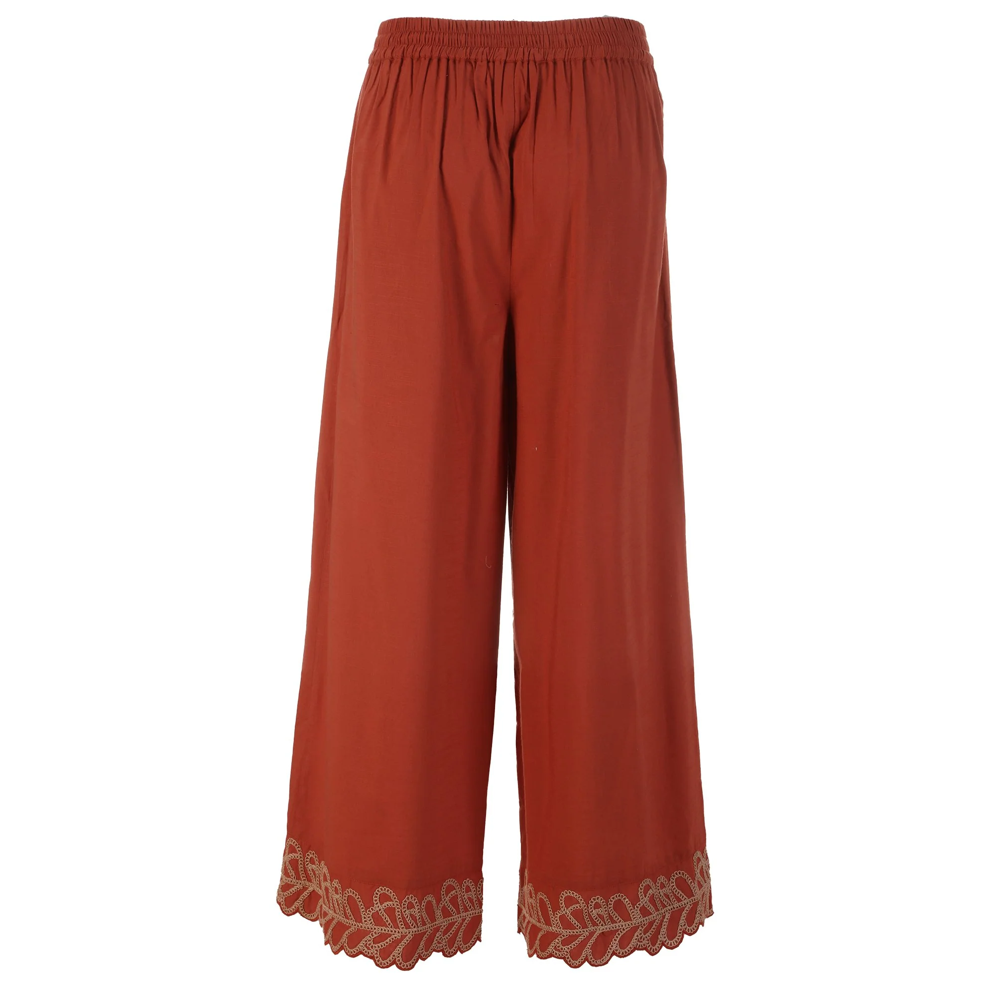 Pantalon à broderie  - Orange - Image 2