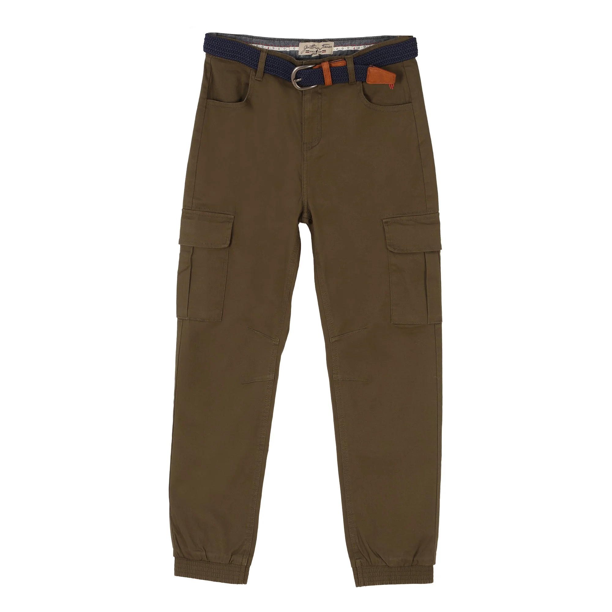 Pantalon cargo avec ceinture 3/12 ans - Kaki