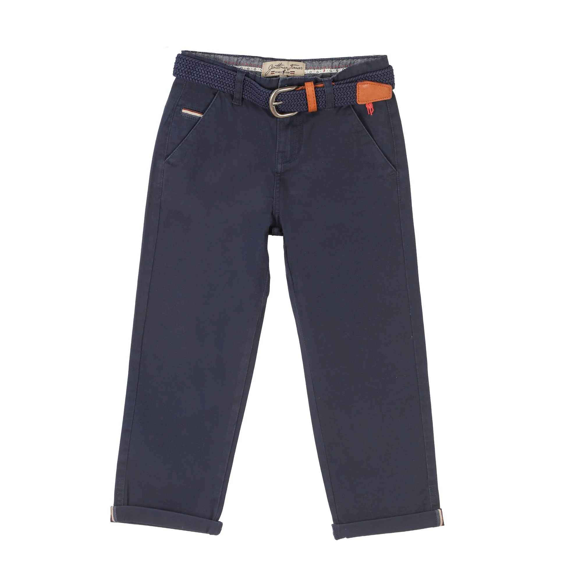 Pantalon chino avec ceinture 3/12 ans - Bleu foncé