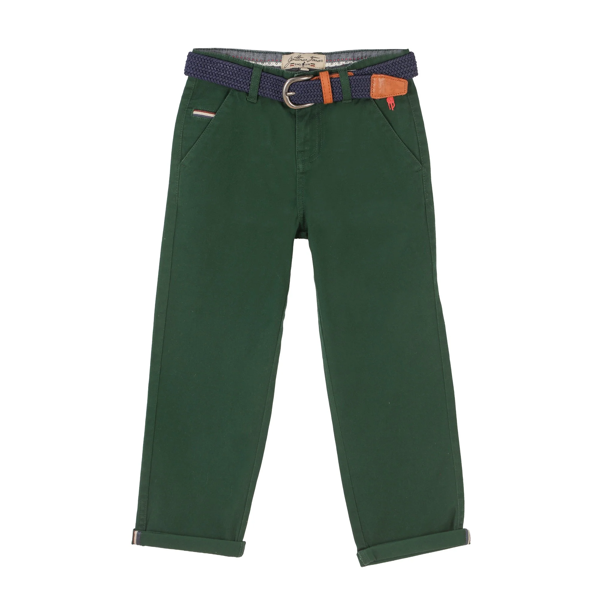 Pantalon chino avec ceinture 3/12 ans - Vert