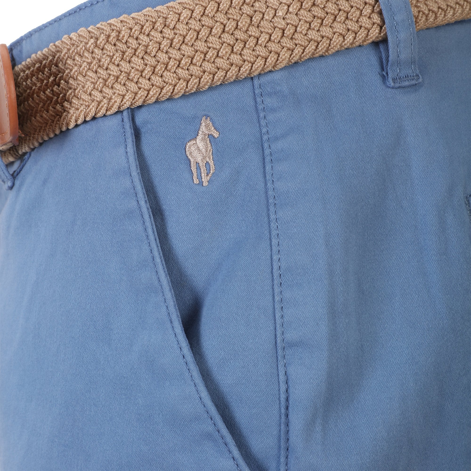 Pantalon chino avec ceinture - Bleu - Image 4