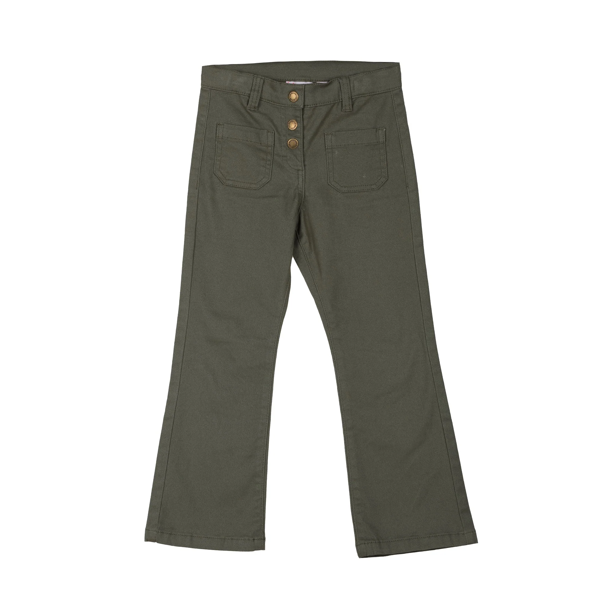 Pantalon flare 7/12 ans - Kaki
