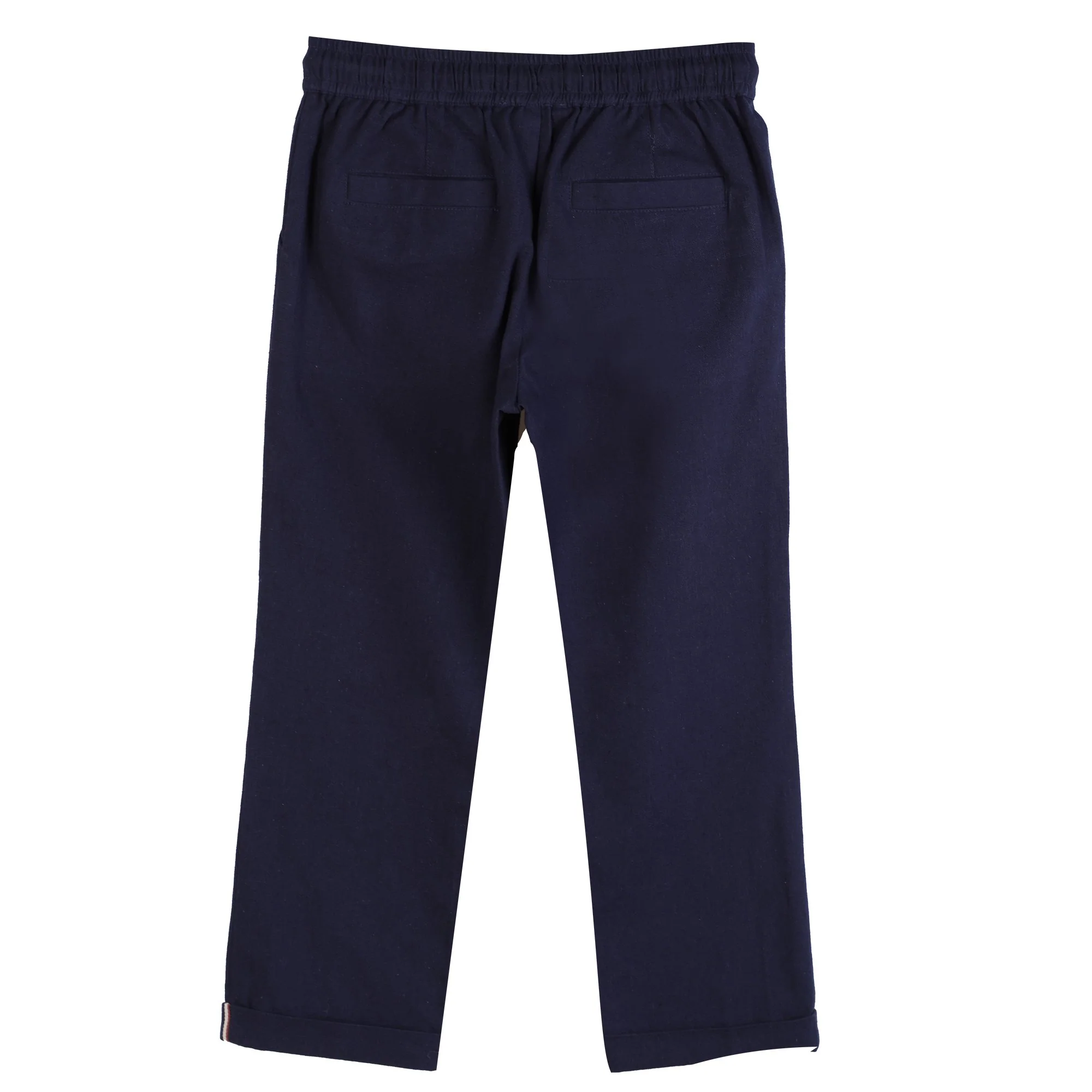 Pantalon taille élastique  - Bleu foncé - Image 2