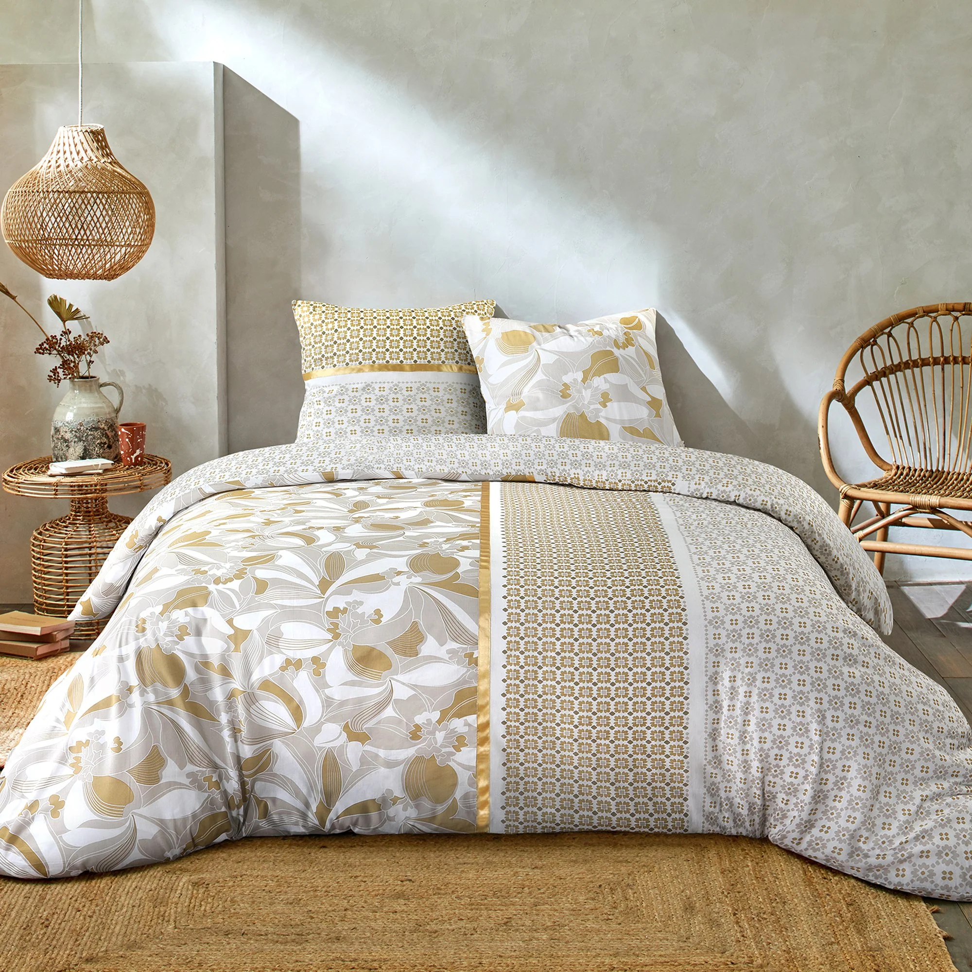 Parure housse de couette 240 x 220 cm et 2 taies d'oreiller  - Blanc - Image 2