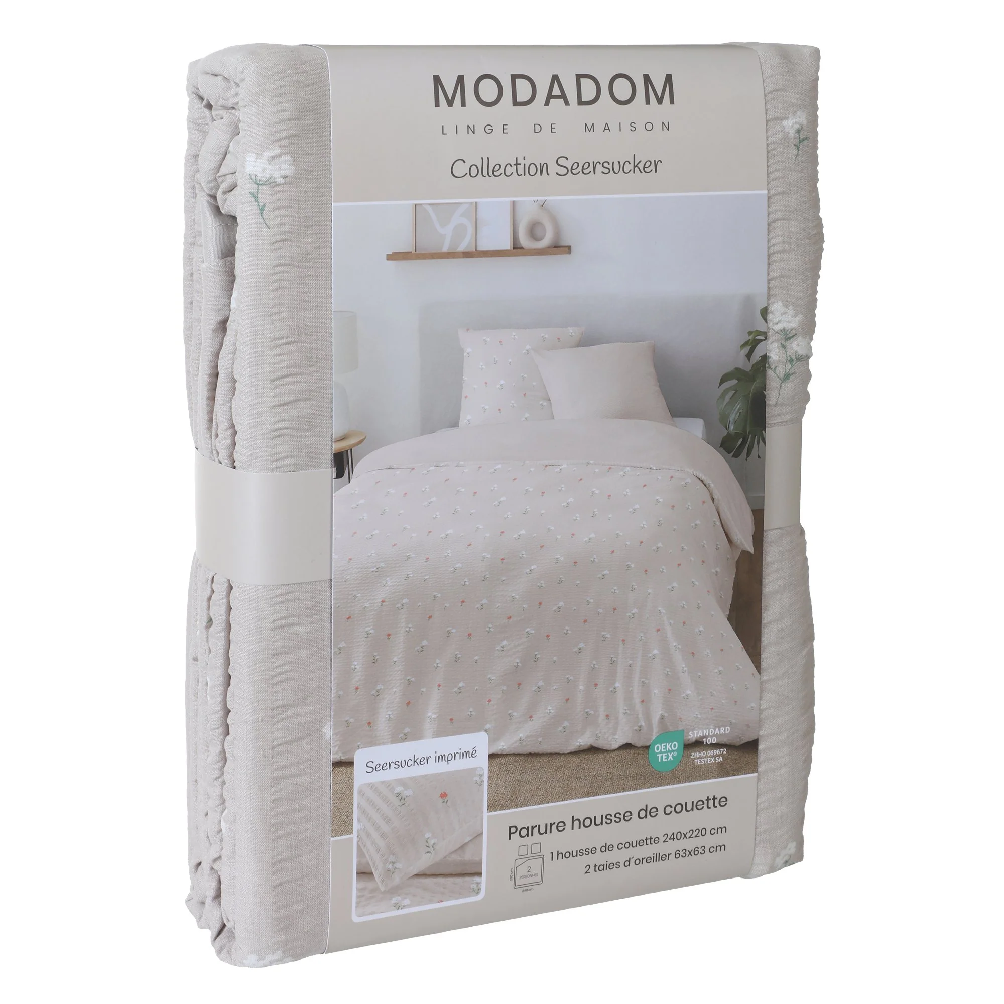 Parure housse de couette 240x220cm - Blanc - Image 2