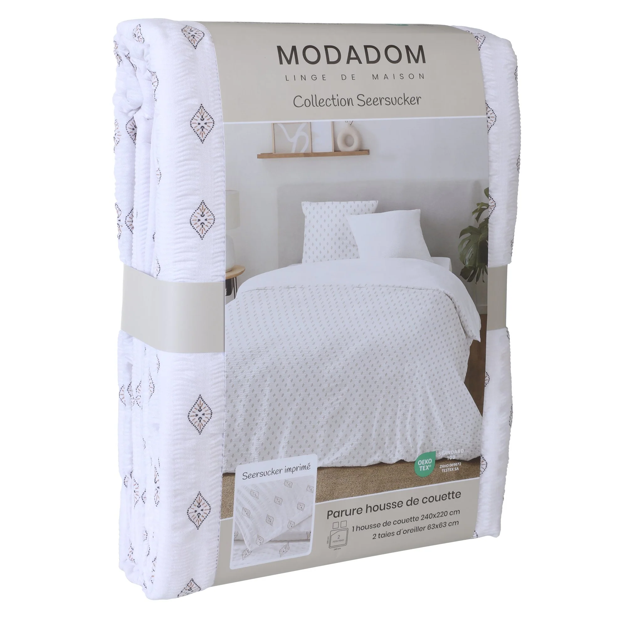 Parure housse de couette 240x220cm - Blanc - Image 5