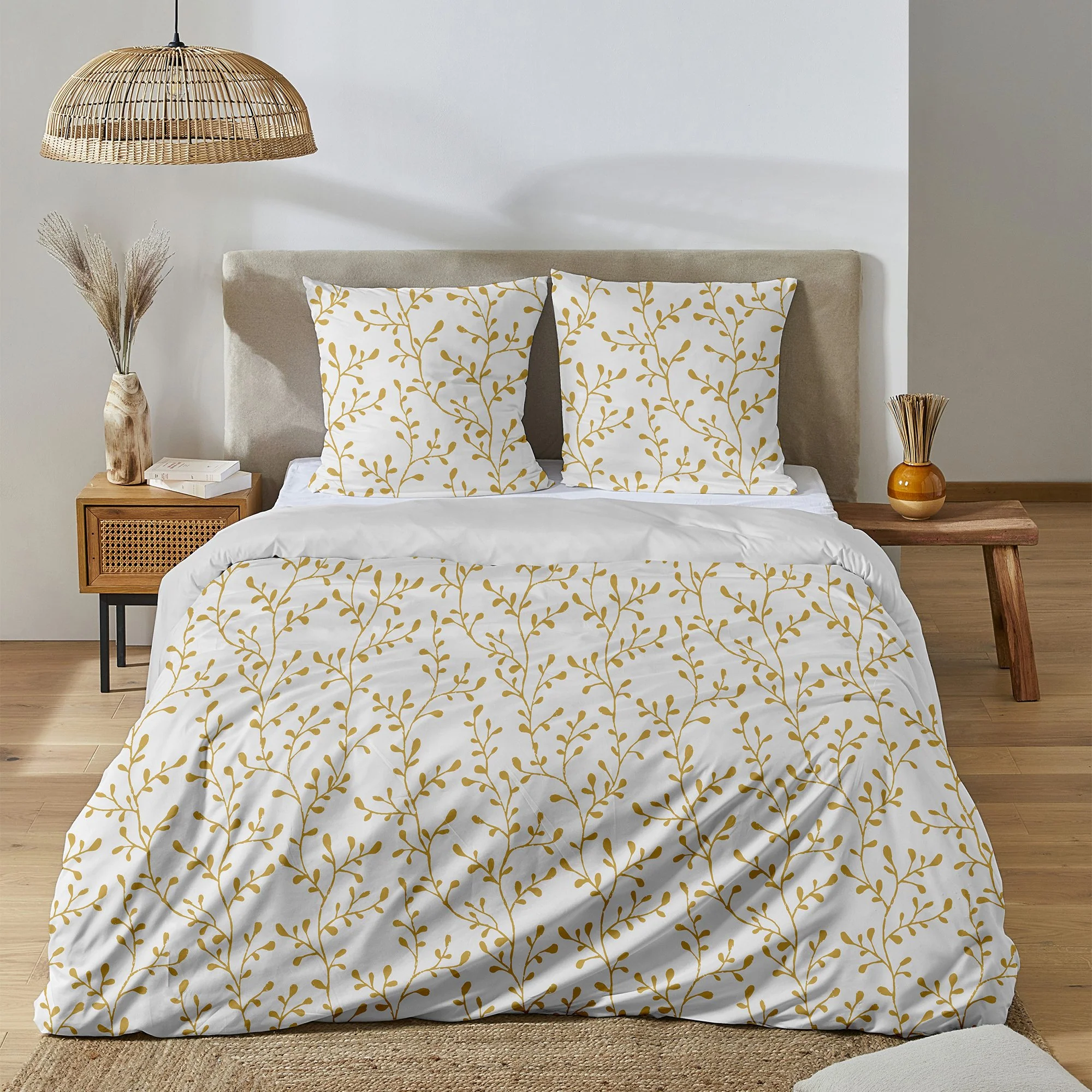Parure housse de couette imprimé - Blanc