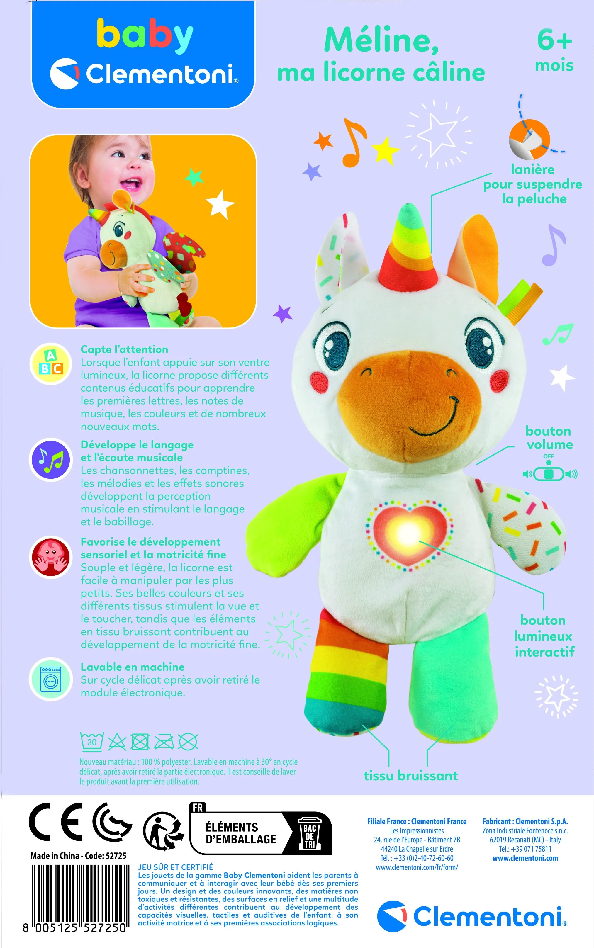 Peluche Meline Licorne multisensorielle - Image 3