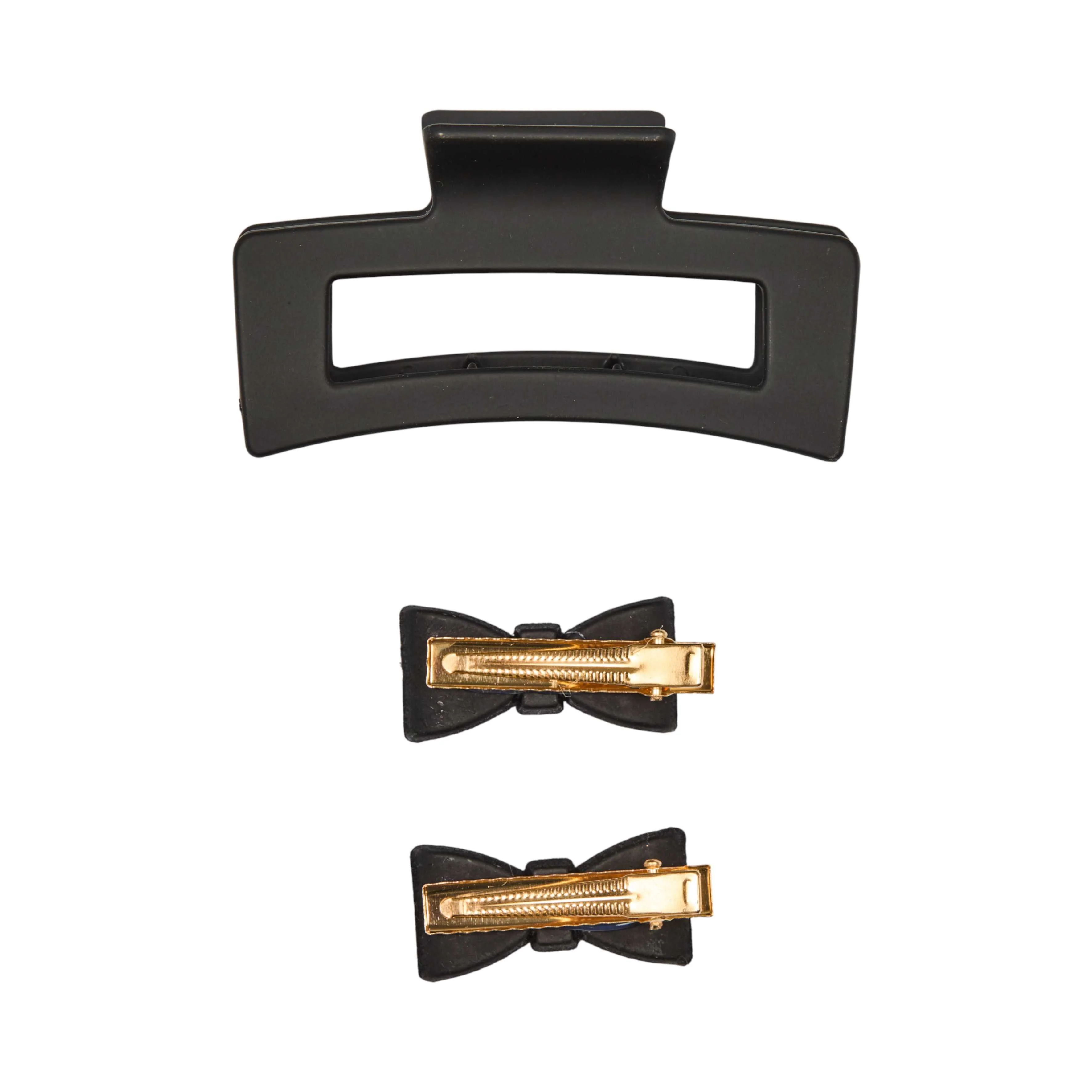 Pince pour cheveux avec 2 barrettes nœuds - Image 2