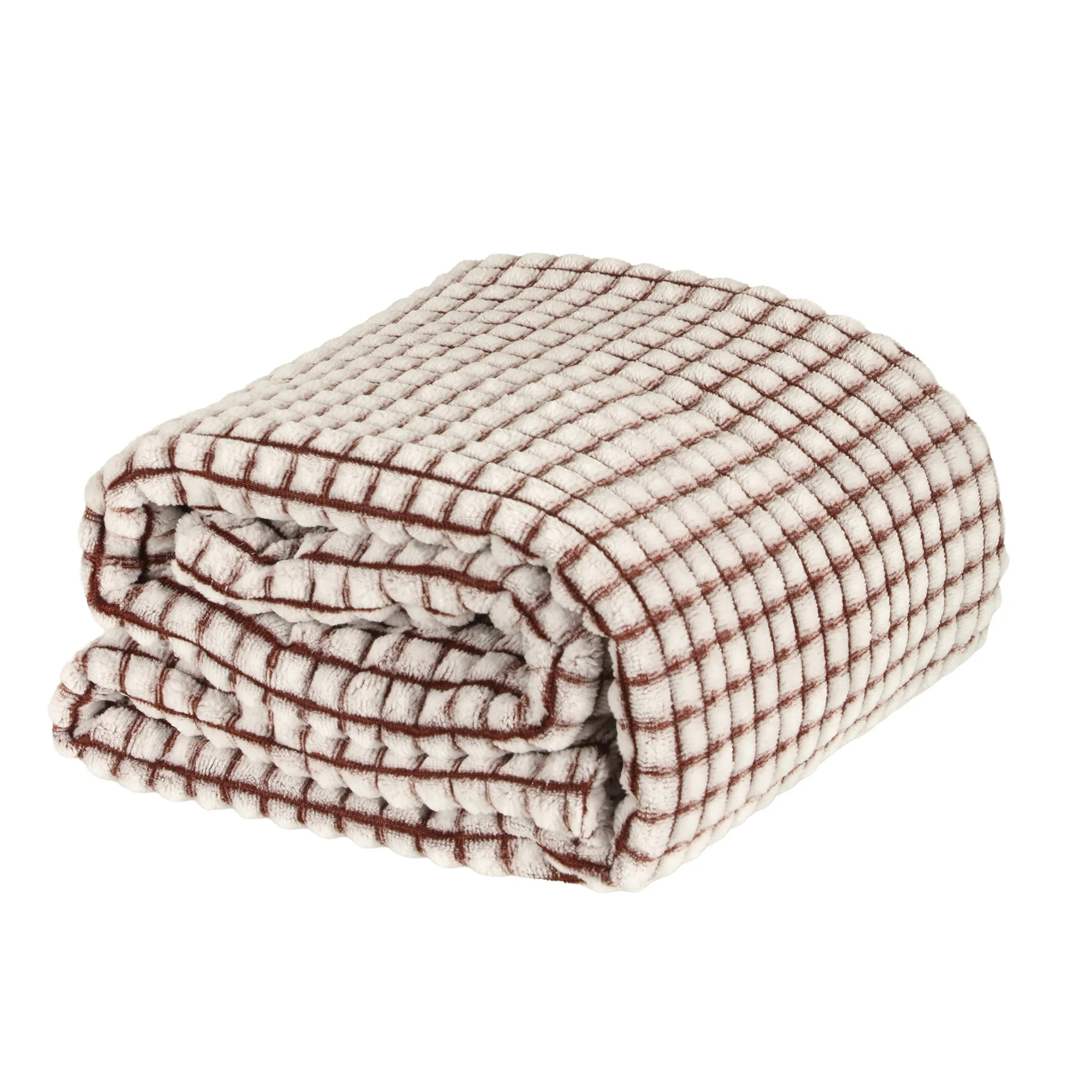 Plaid en flanelle quadrillé 125x150cm - Rouge - Image 3