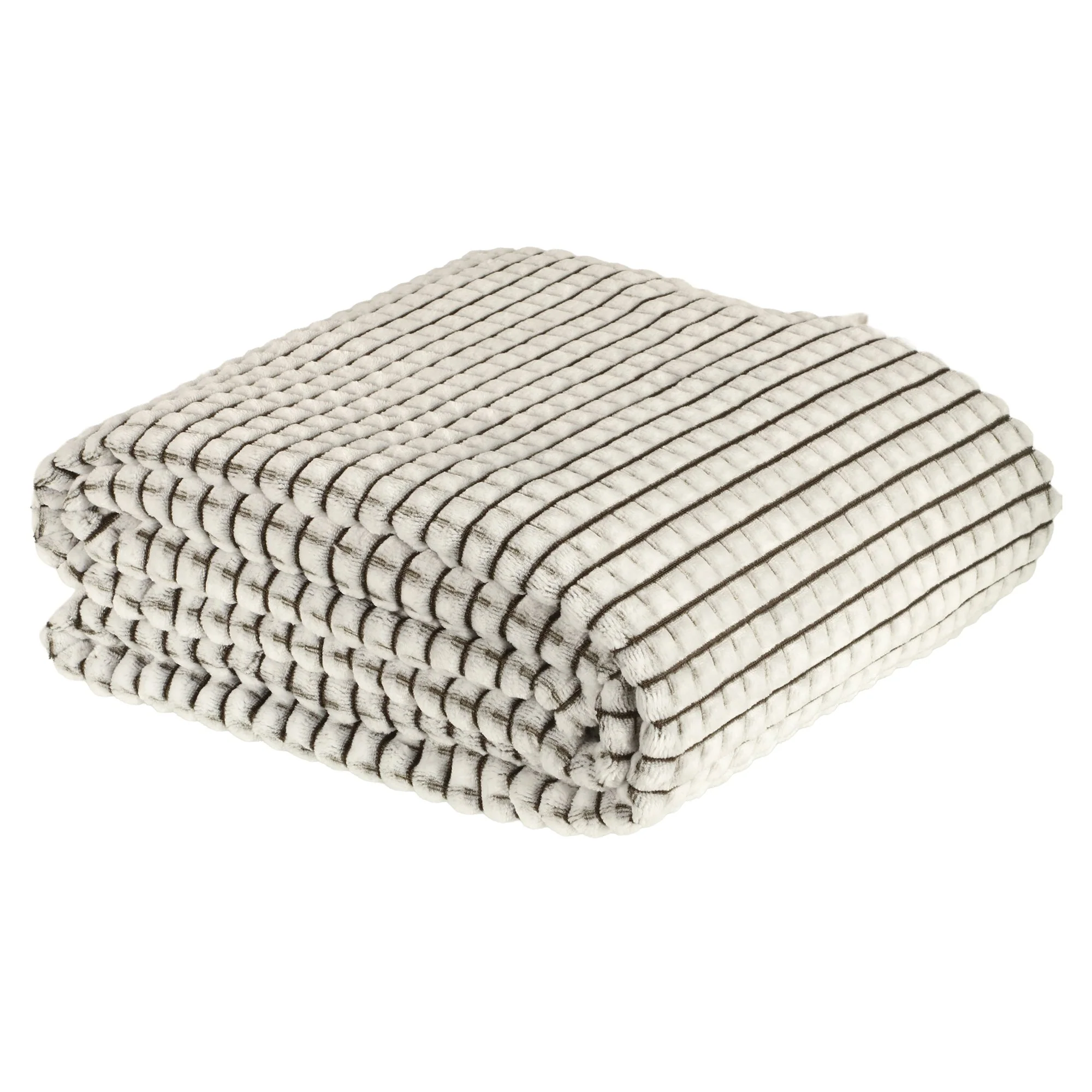 Plaid en flanelle quadrillé 180x200cm - Marron - Image 3
