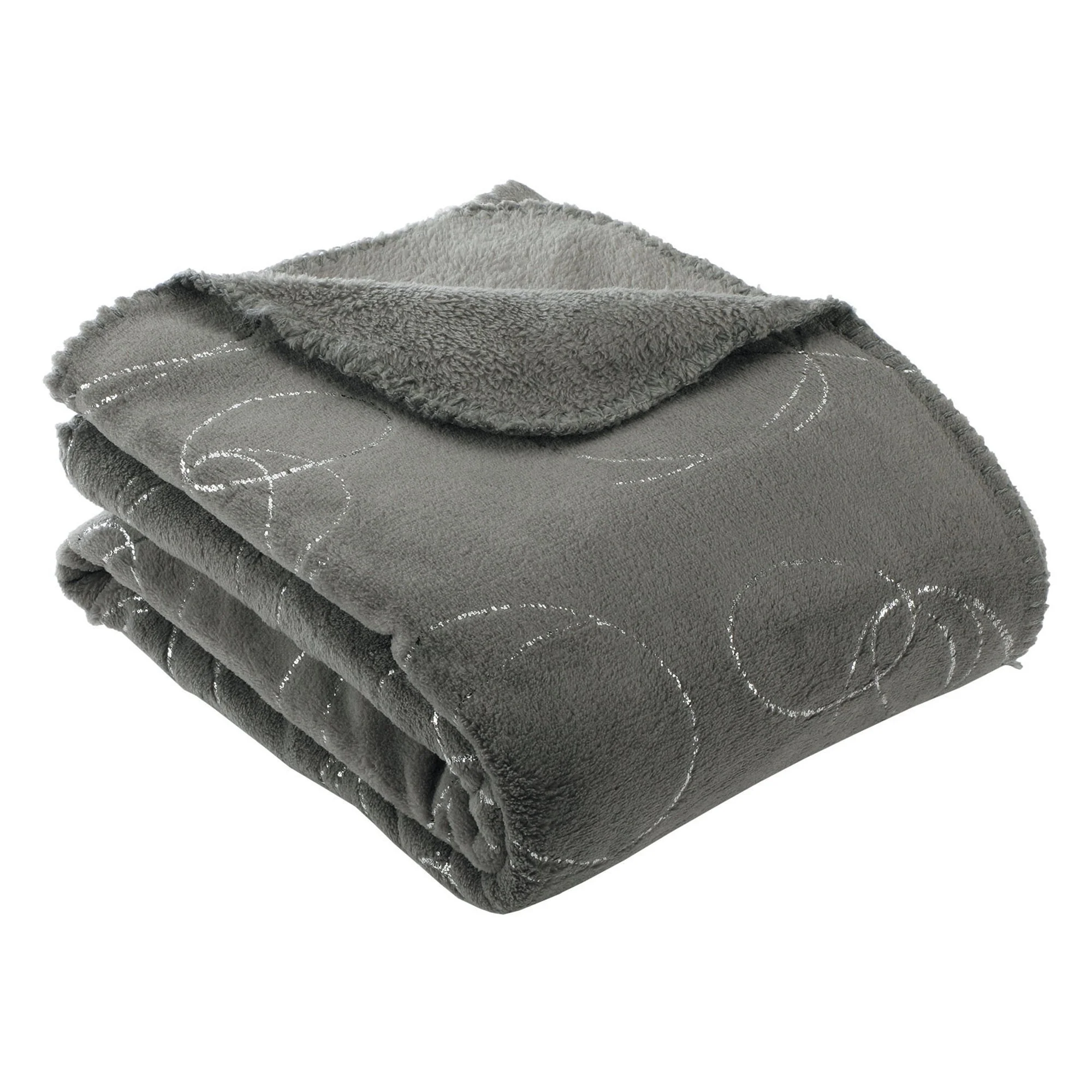 Plaid ronds argentés 125x150cm - Gris