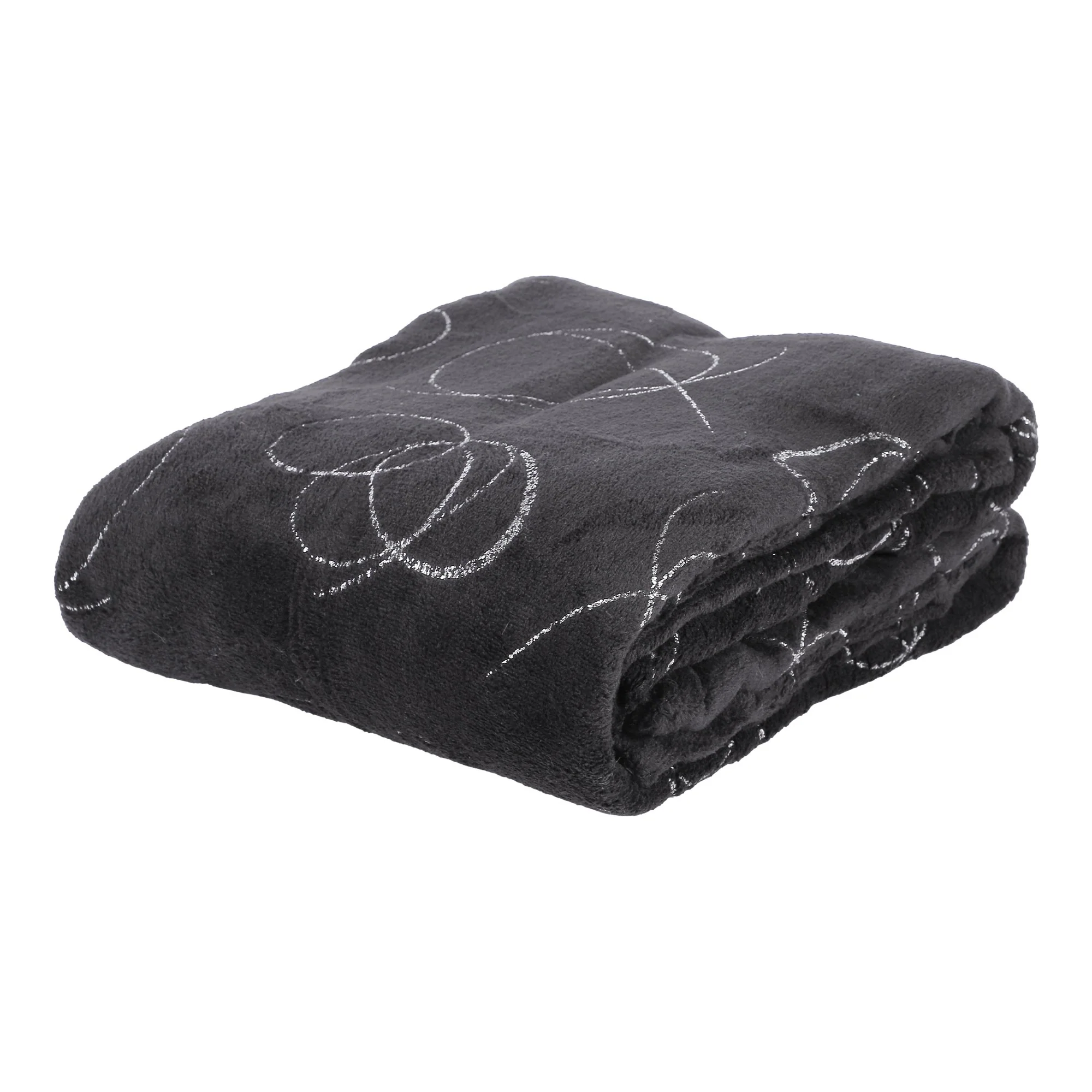 Plaid ronds argentés 125x150cm - Noir - Image 5