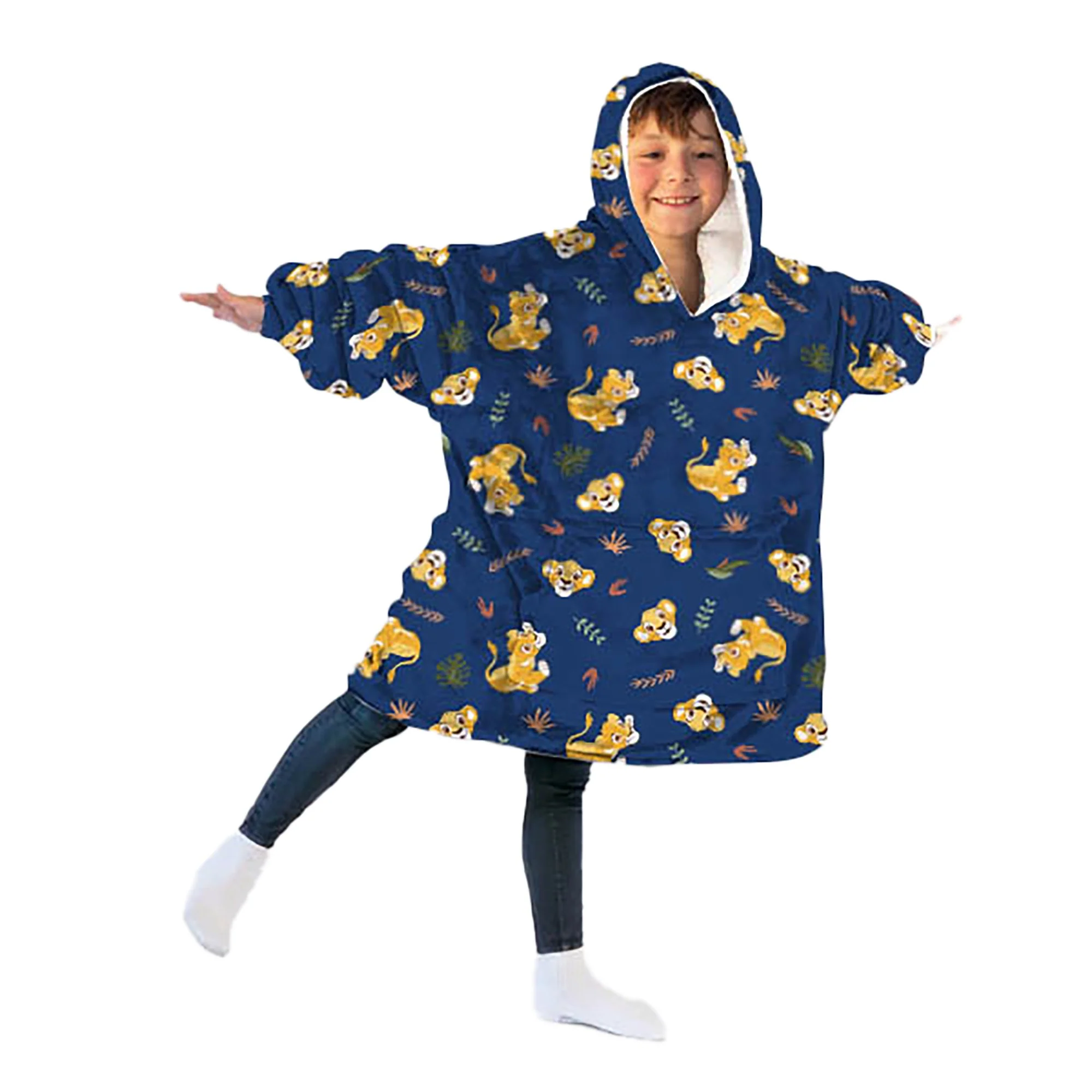 Plaid sweat multi licences enfant - Bleu foncé