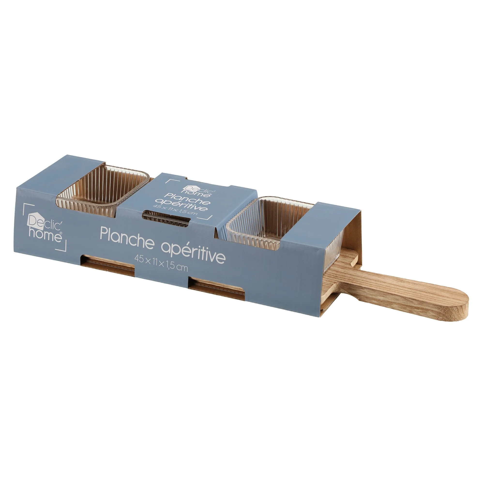 Planche apéritif avec 3 coupelles