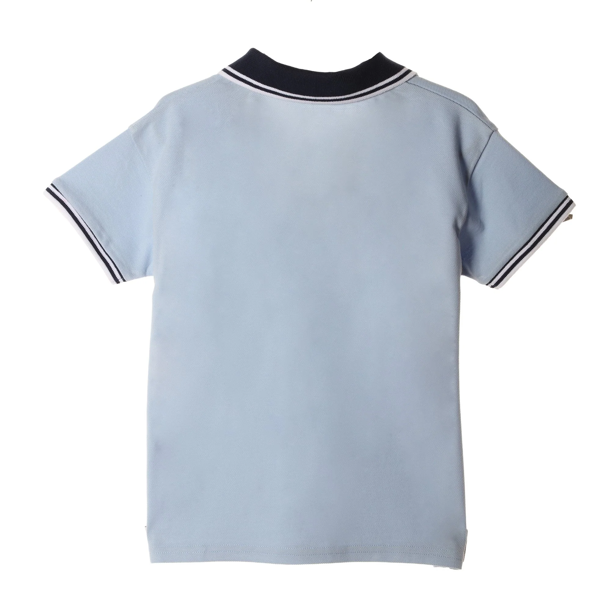 Polo avec patch et broderie - Bleu - Image 2