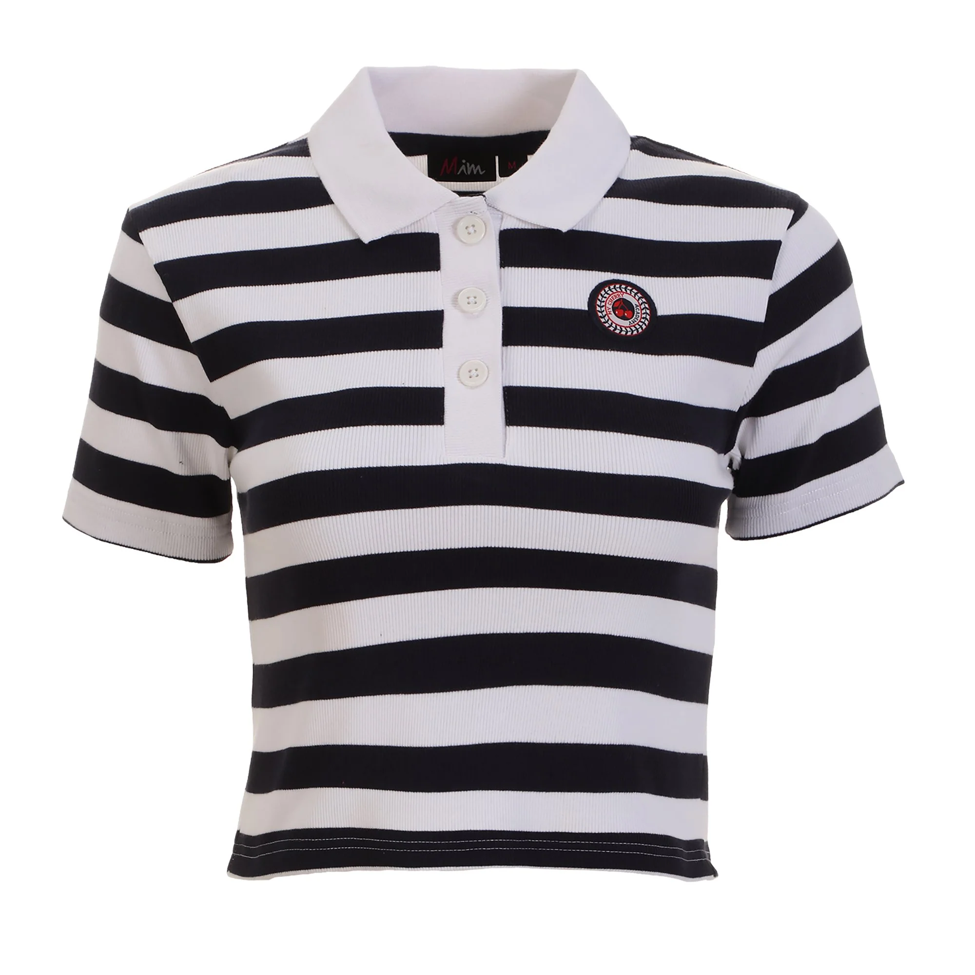 Polo crop manche courte - Blanc