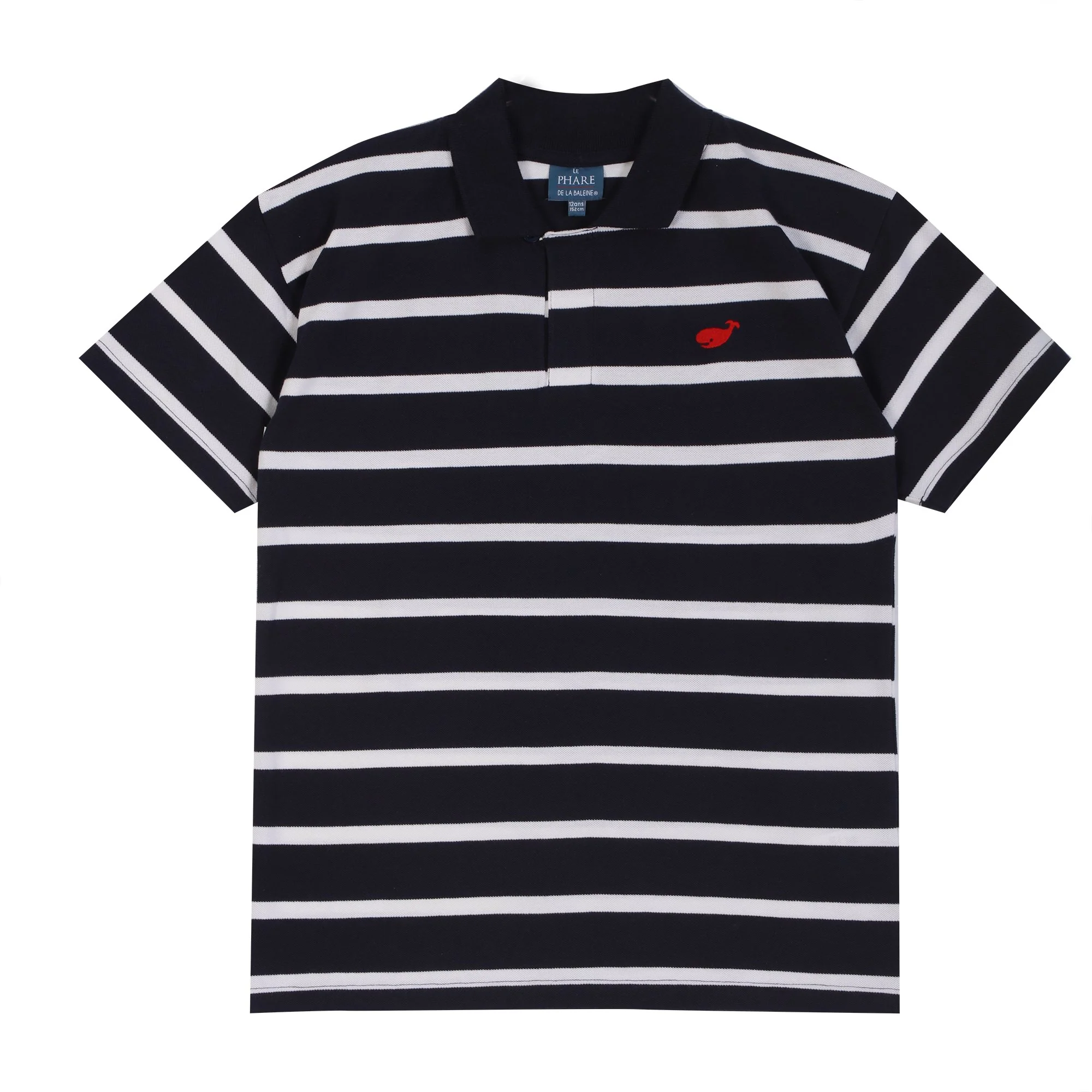 Polo manches courtes marinières 3-12 ans  - Bleu foncé