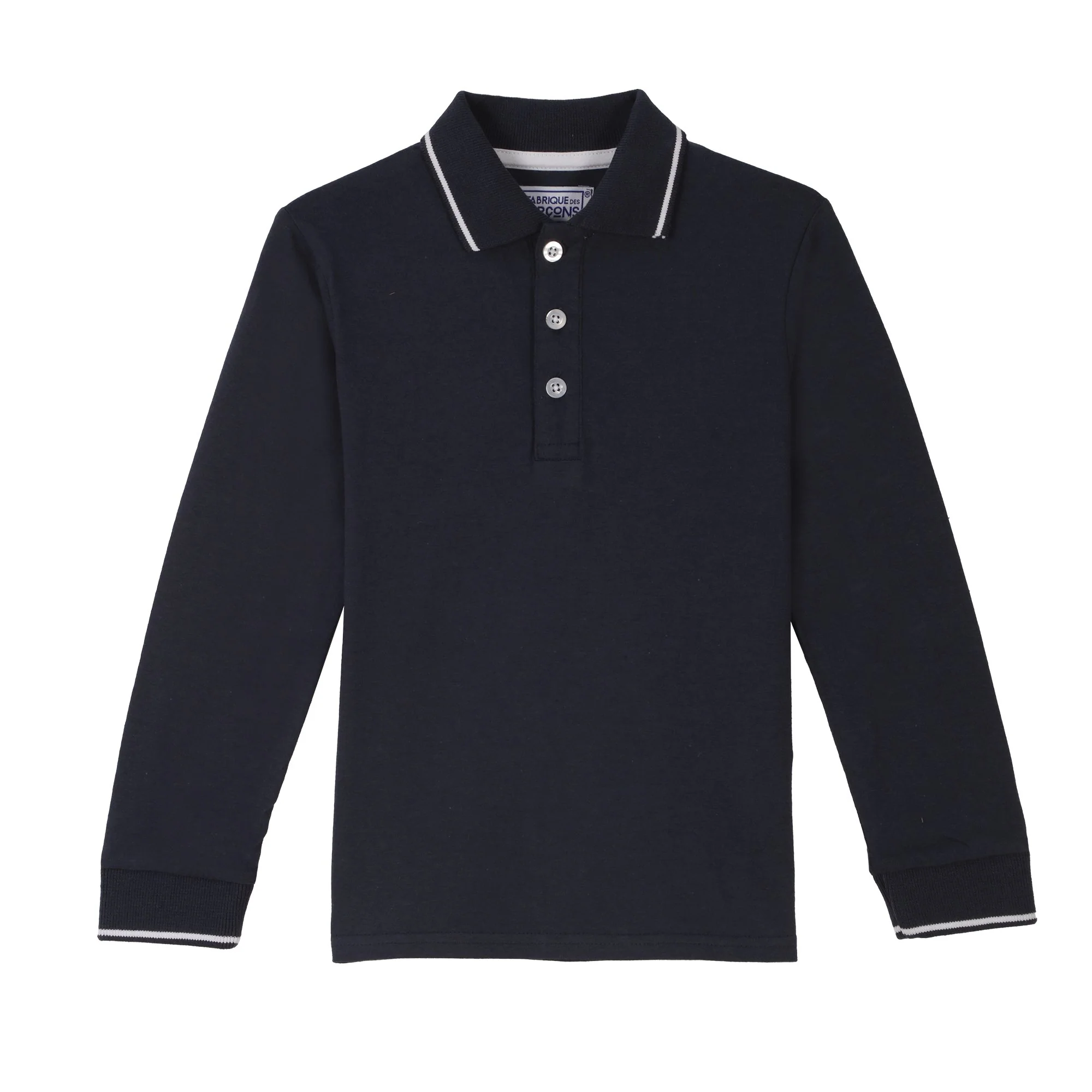 Polo manches longues 3/12 ans - Bleu foncé