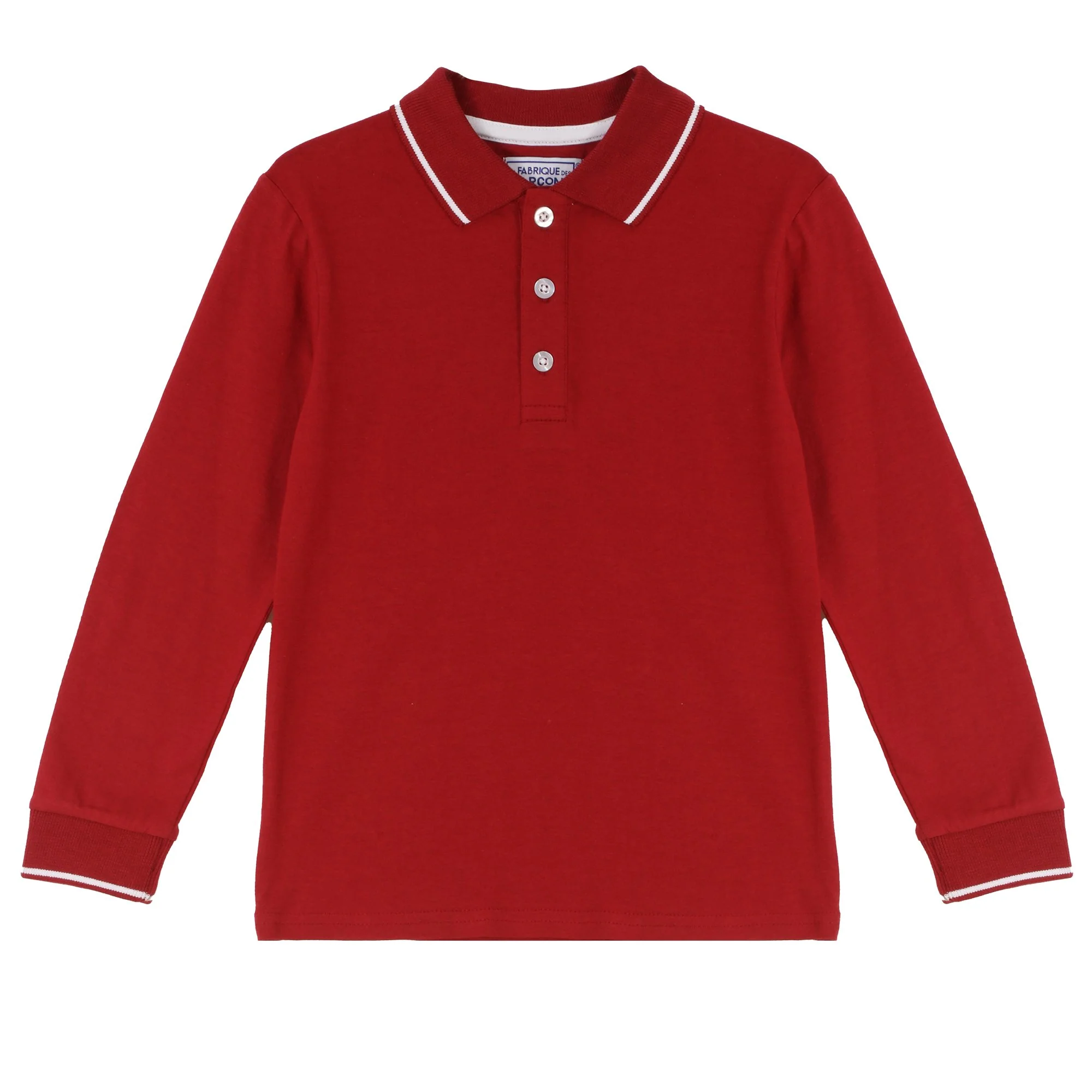 Polo manches longues 3/12 ans - Rouge