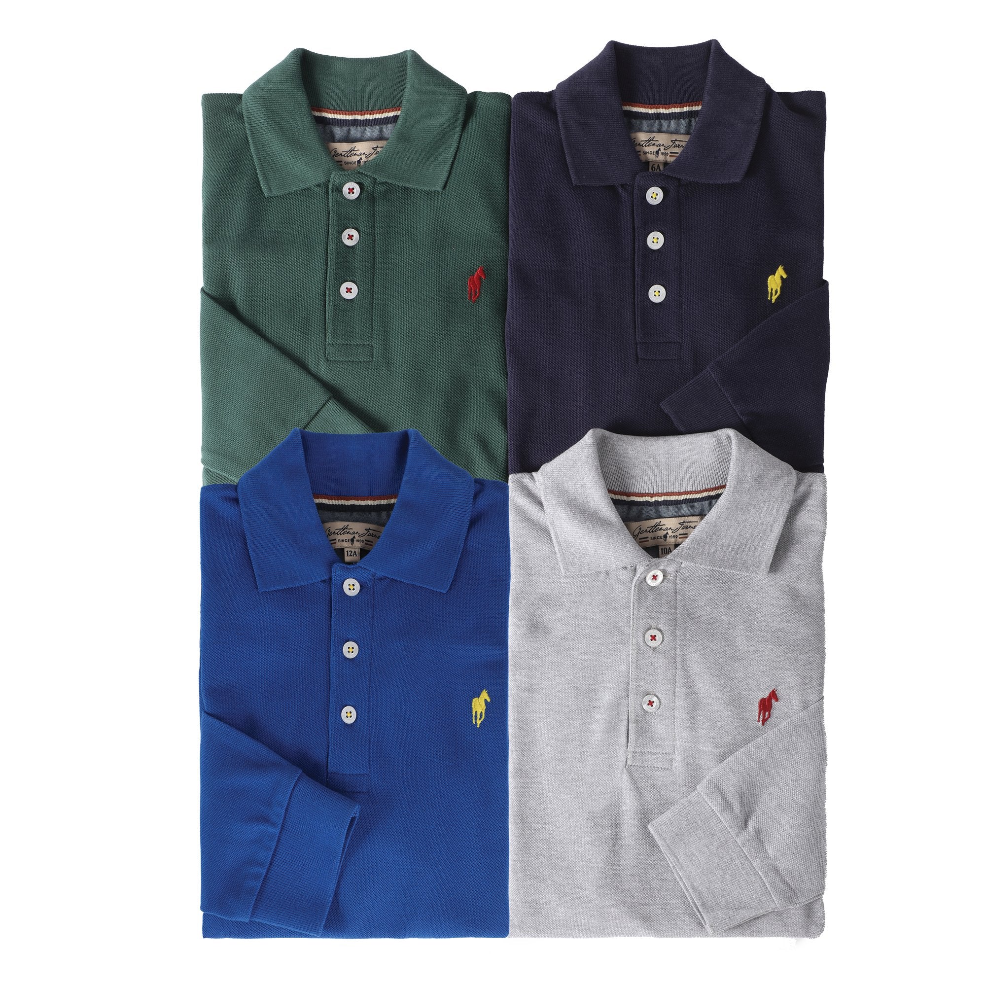 Polo manches longues avec broderie 3/12 ans - Bleu - Image 3