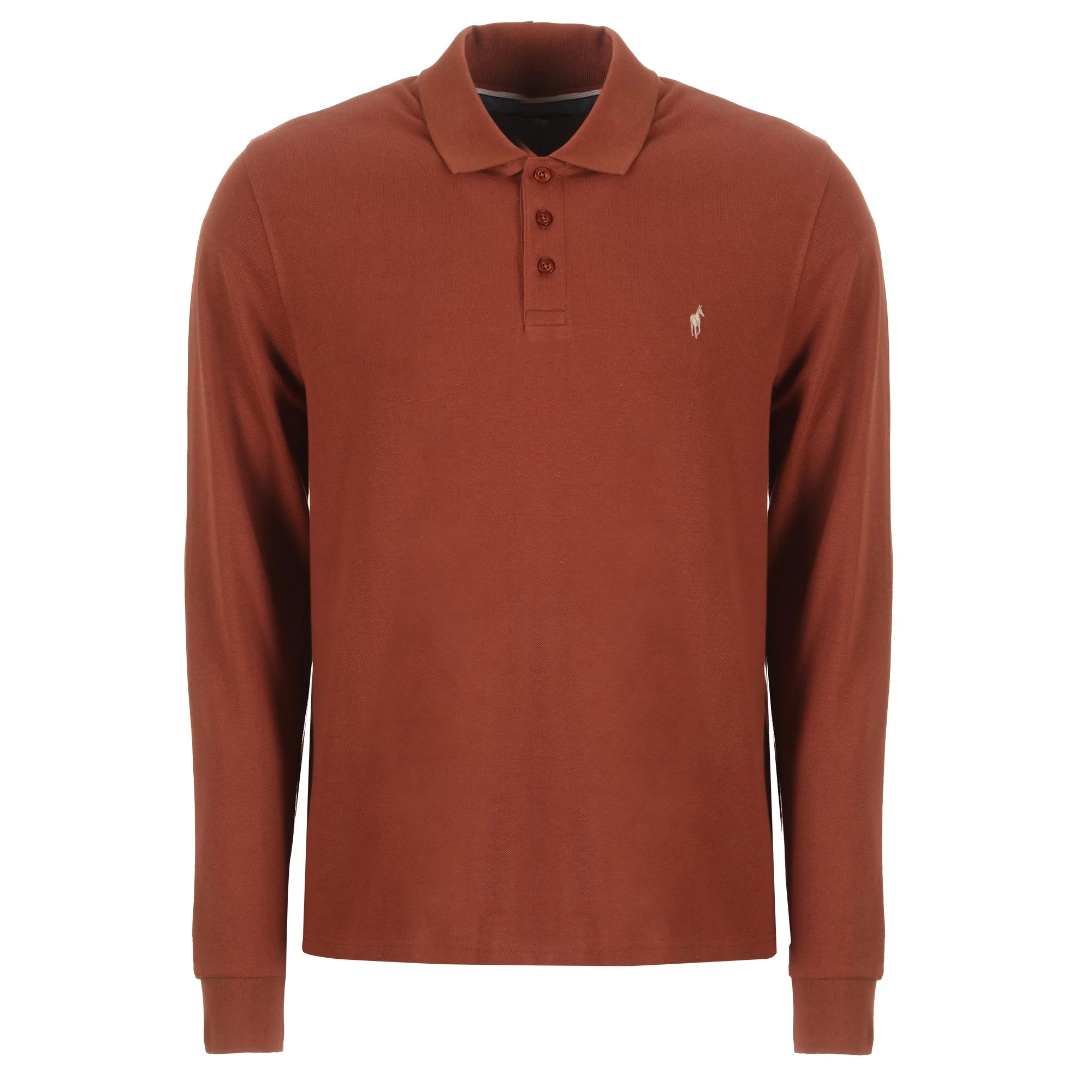 Polo manches longues  - Marron