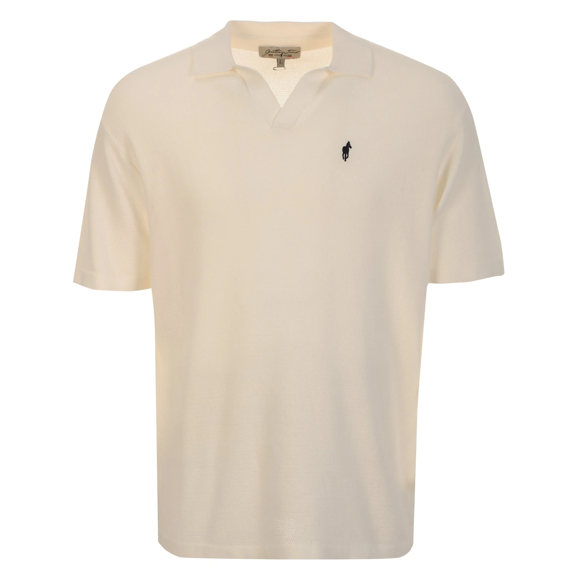 Polo texturé manche courte - Beige