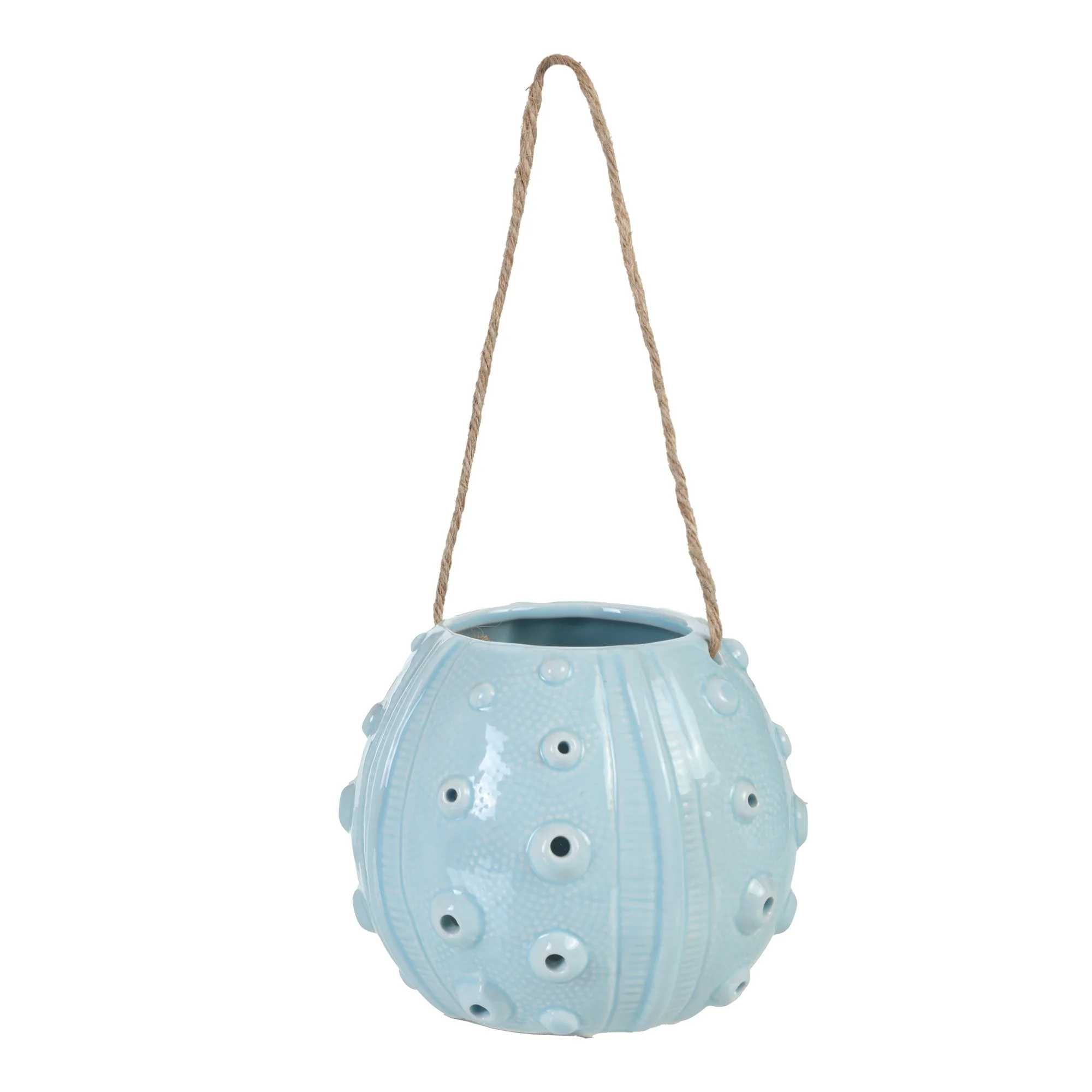 Pot style marin avec corde en jute - Bleu foncé