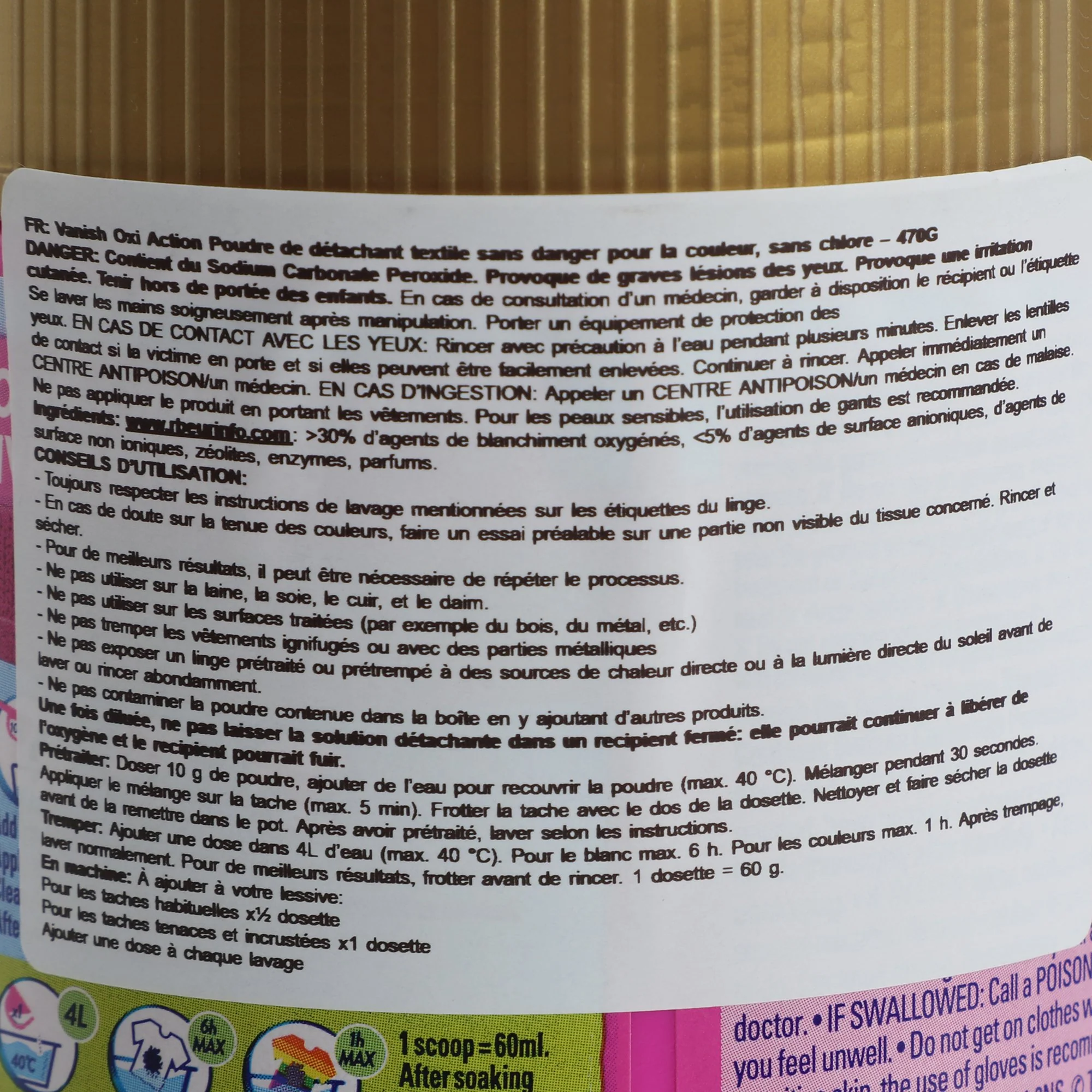 Poudre détachante textile oxi action pink gold - Image 2