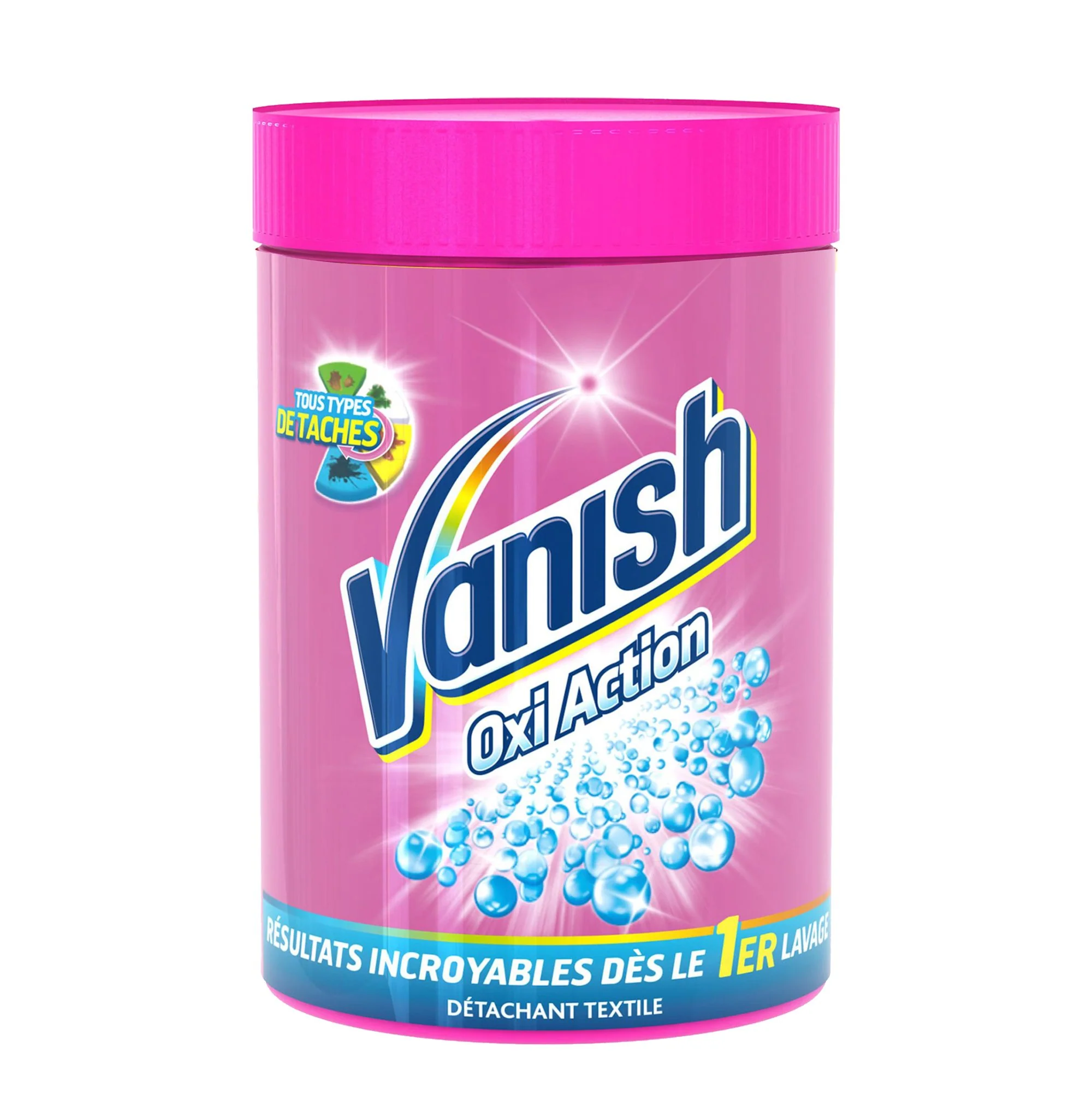 Poudre détachante textile oxi action rose
