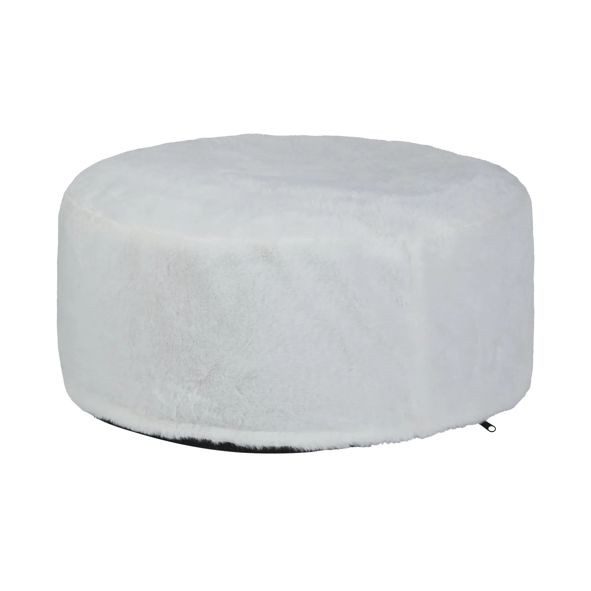 Pouf gonflable en fausse fourrure  - Blanc - Image 2