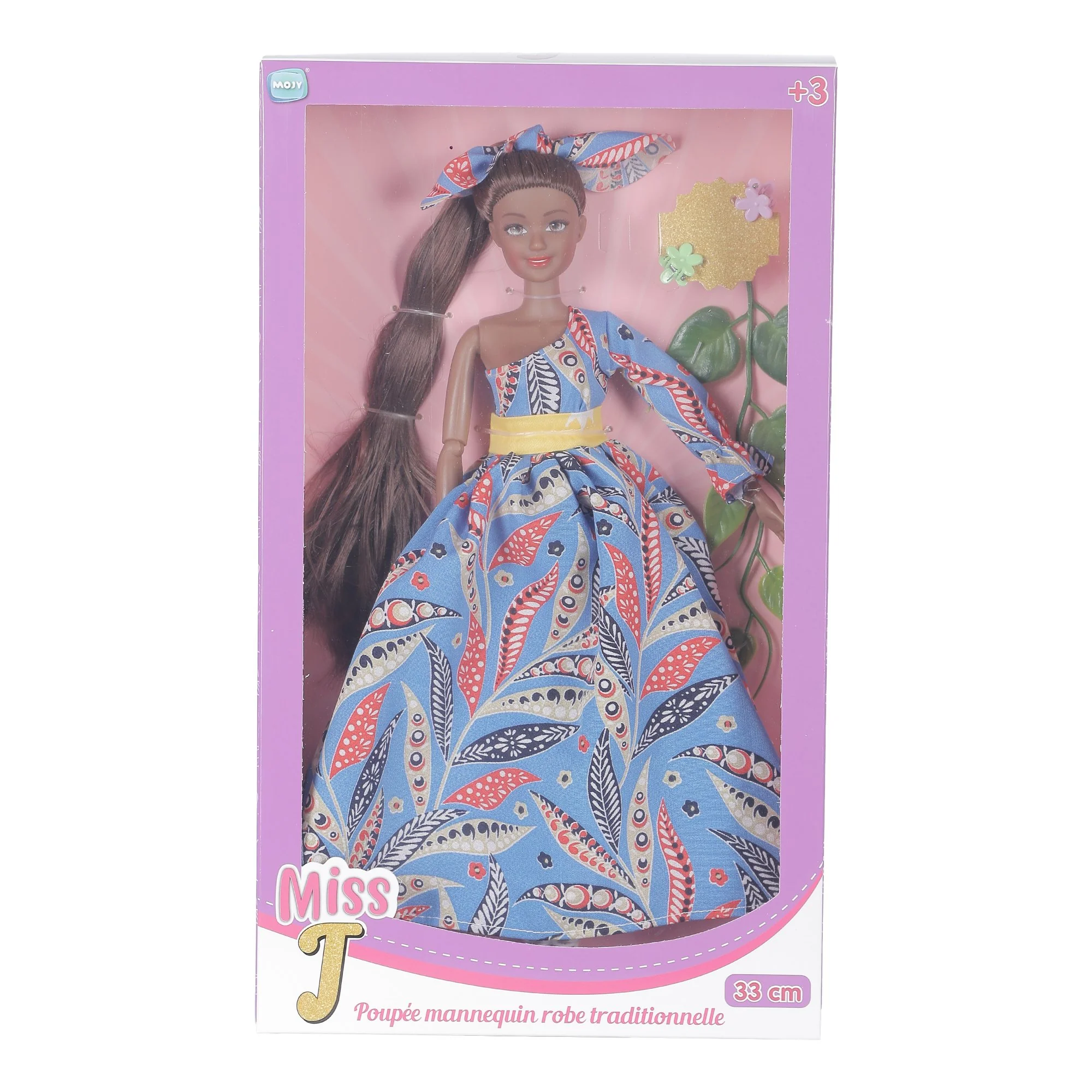 Poupée mannequin robe traditionnelle 33 cm  - Bleu