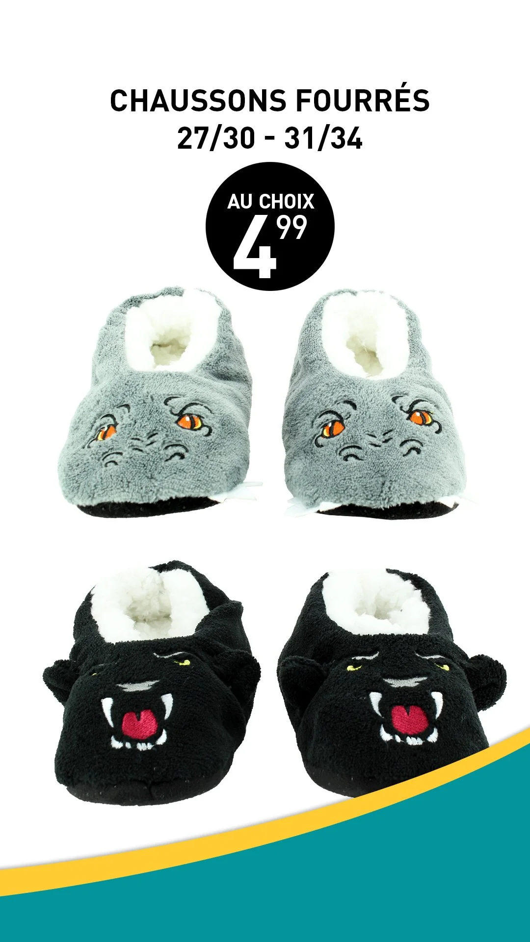 PR CHAUSSONS FOURRES      MONSTRE SEMELLE SUEDE 27/30 31/34 - Image 4