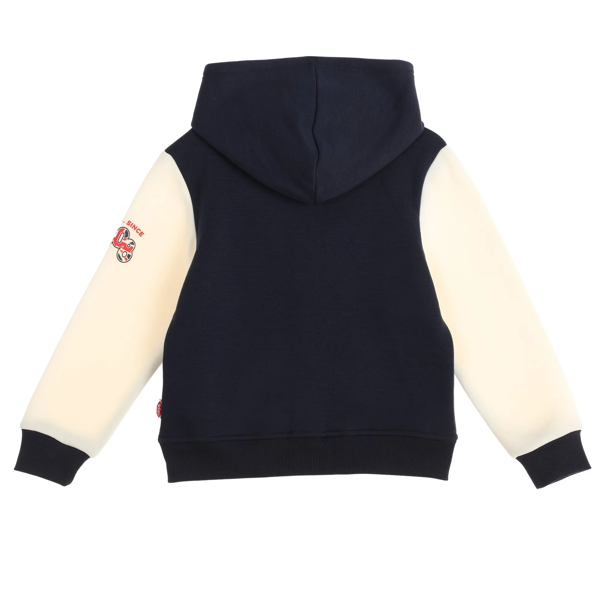 Pull à capuche Teddy Bicolore - Bleu foncé - Image 2