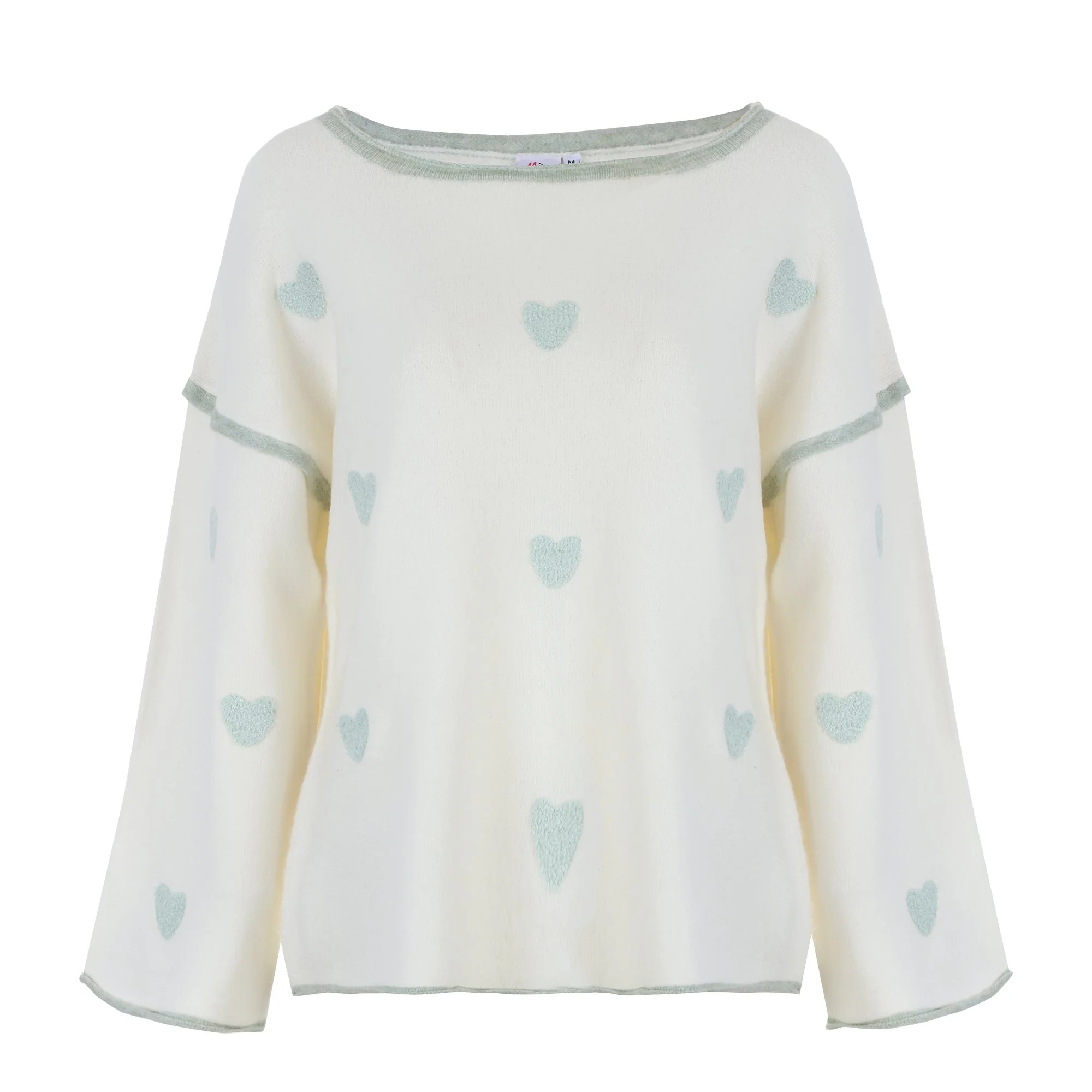 Pull Ă cĆurs - Vert