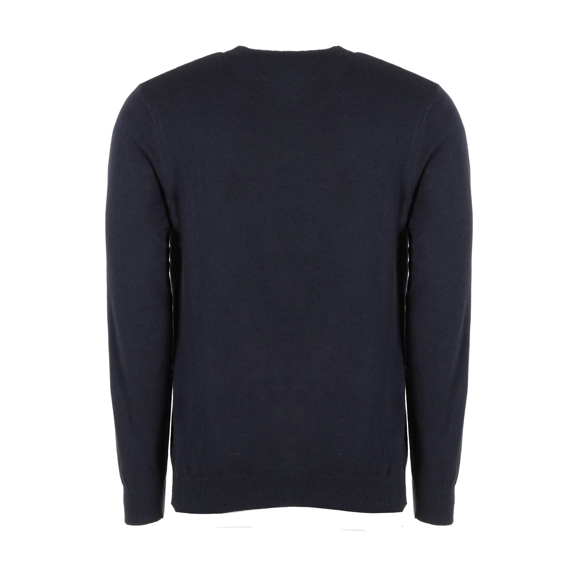 Pull col rond avec cachemire - Bleu foncé - Image 2