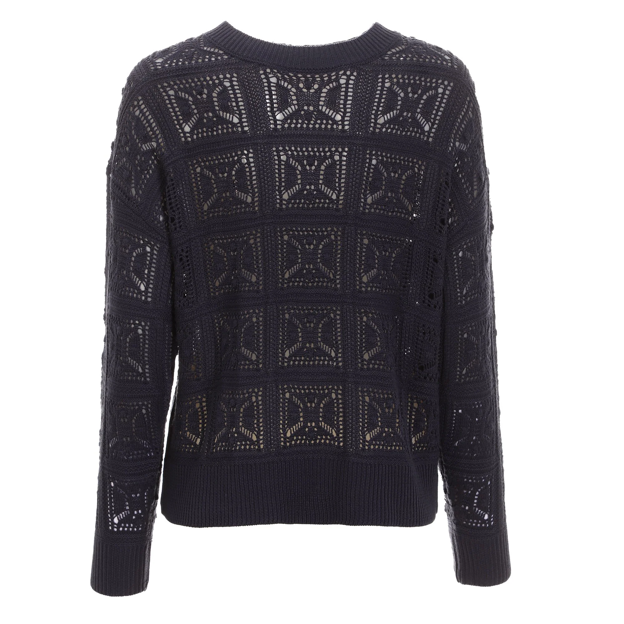 Pull en crochet - Bleu foncé - Image 2