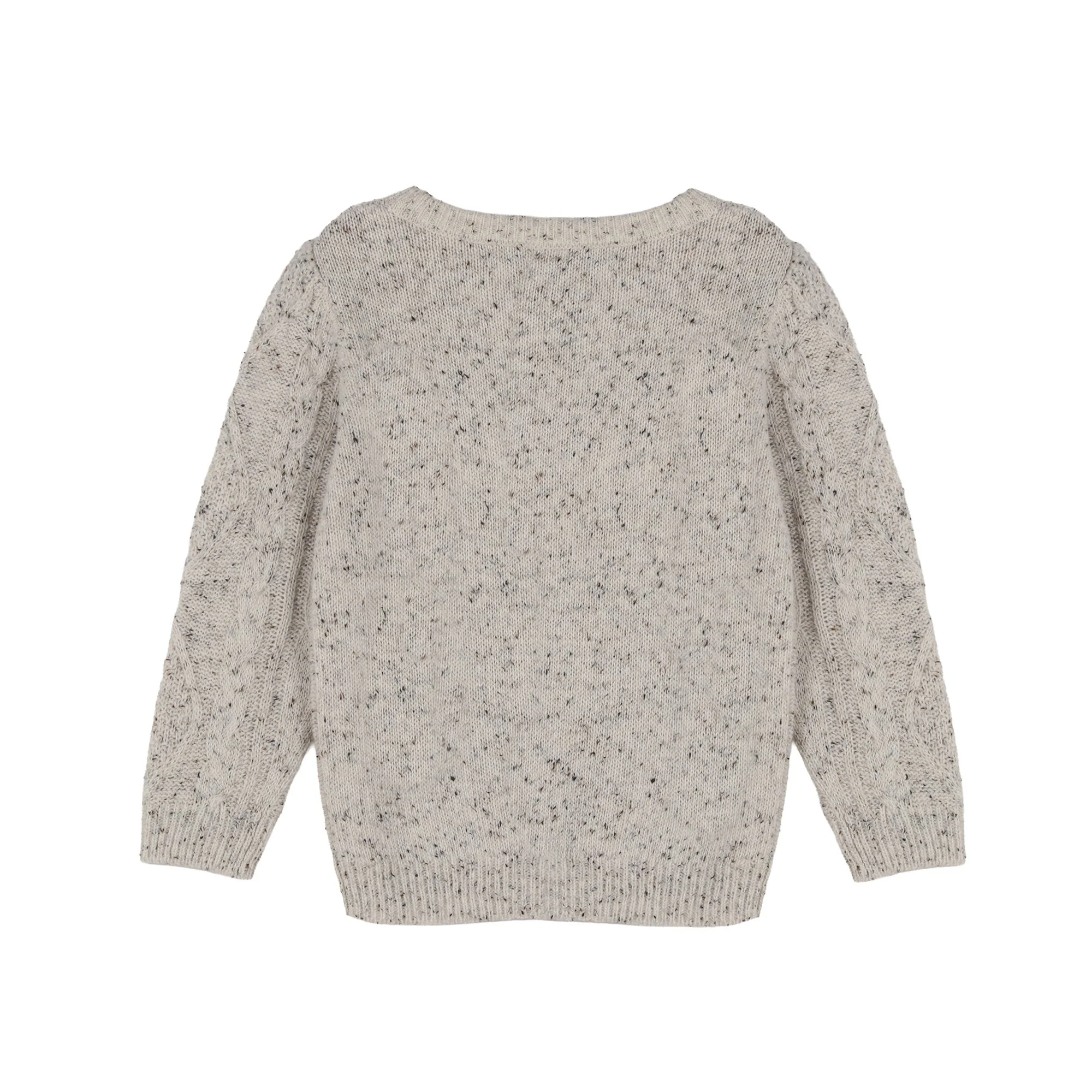 Pull torsadé avec broderie 3/12 ans - Beige - Image 2