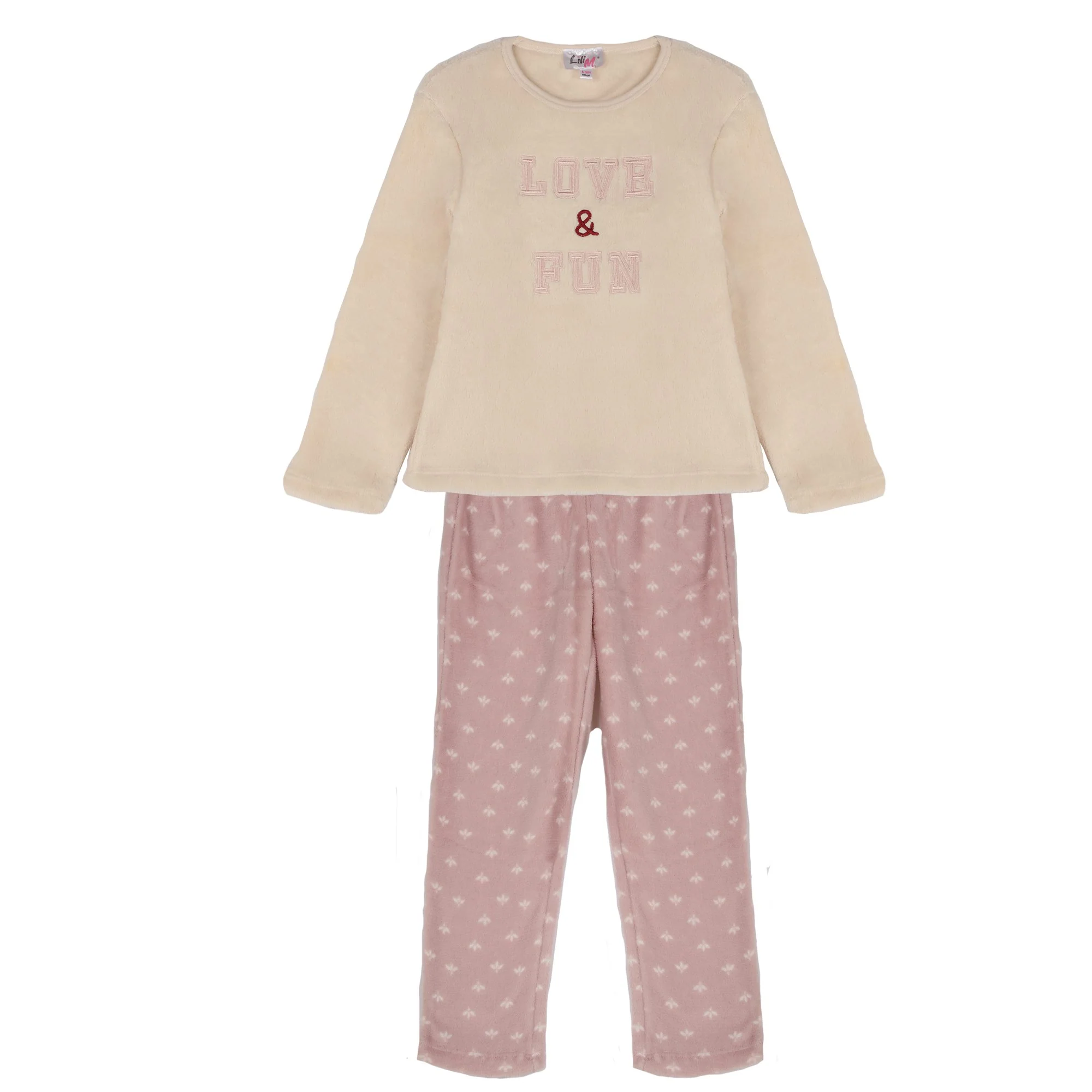 Pyjama coral fleece 3/12 ans - Beige