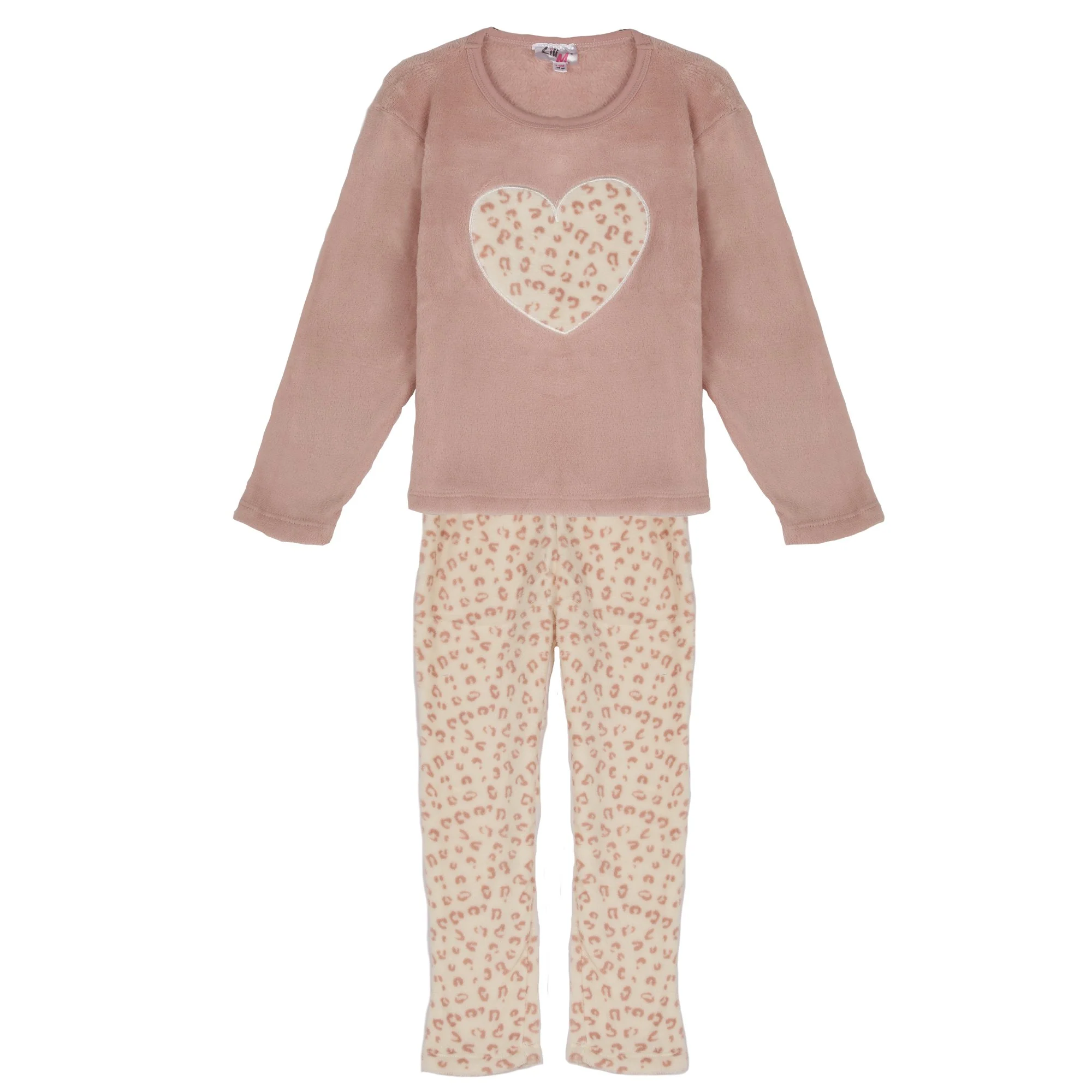 Pyjama coral fleece 3/12 ans - Rose