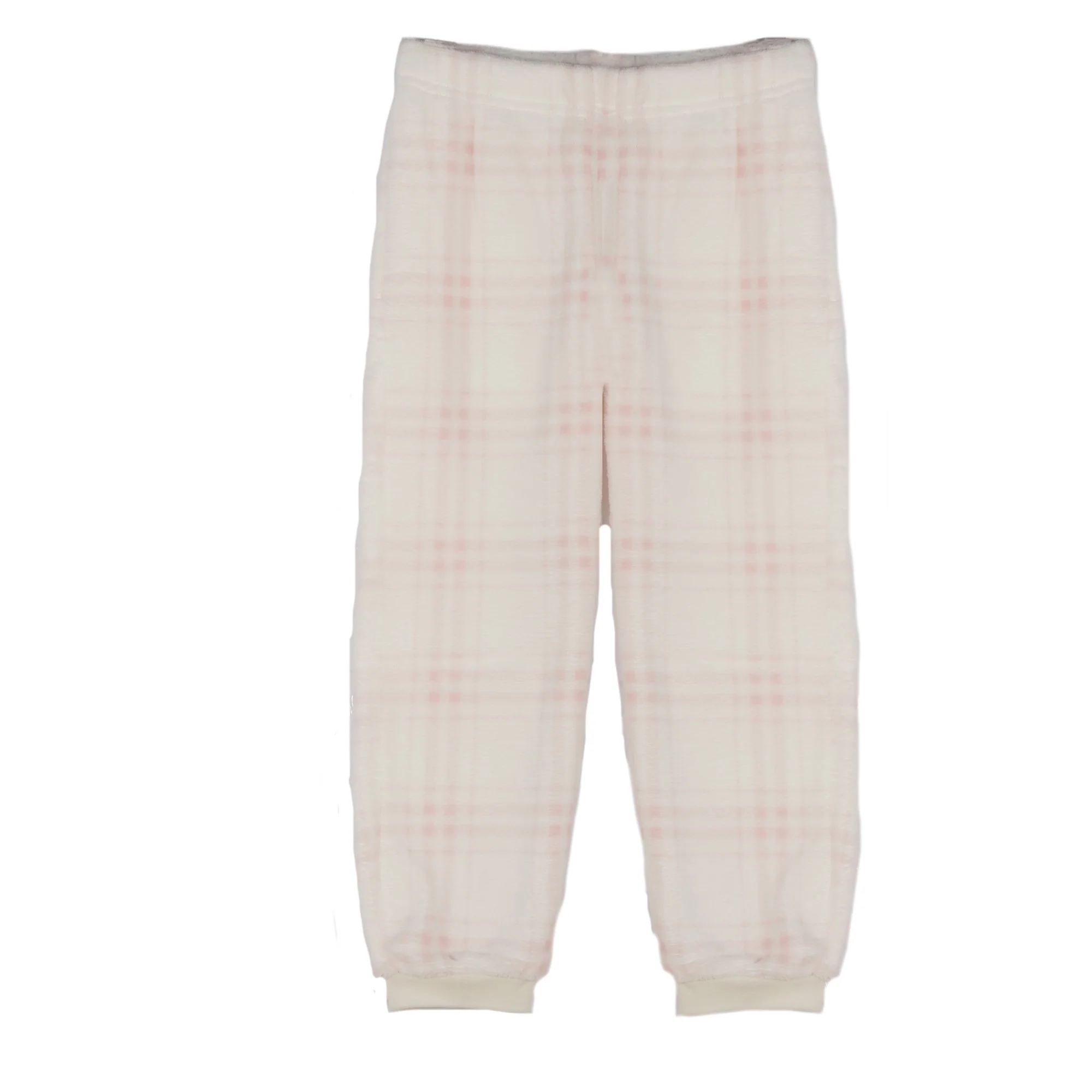 Pyjama coral fleece bas à carreaux 4/12 ans - Rose - Image 4