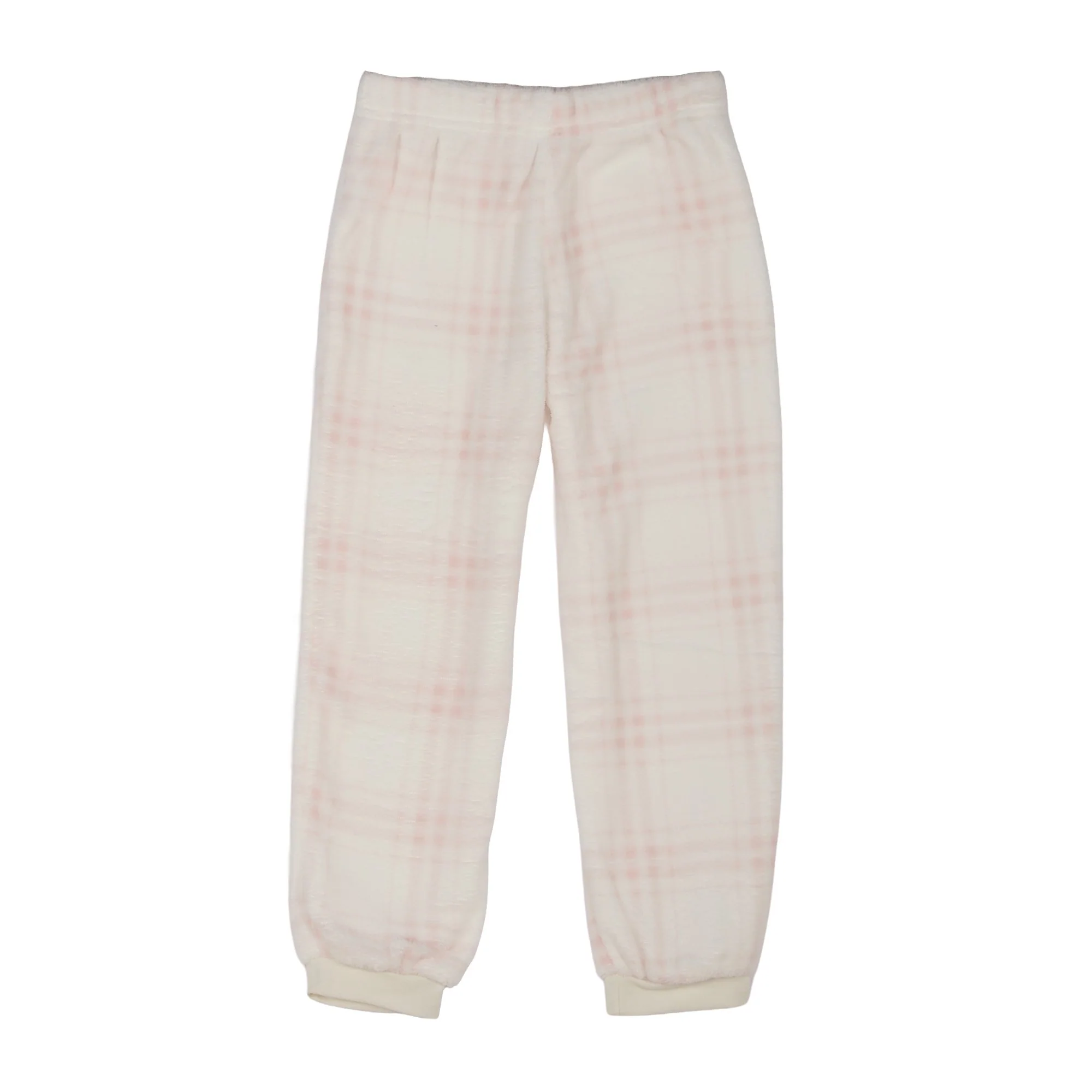 Pyjama coral fleece bas à carreaux 4/12 ans - Rose - Image 5