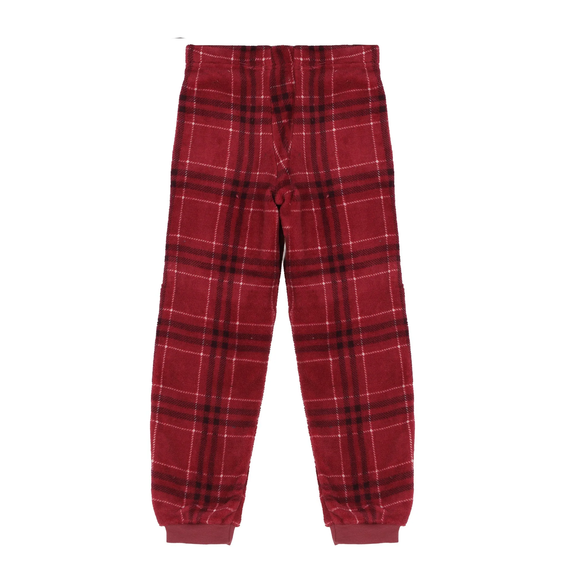 Pyjama coral fleece bas à carreaux 4/12 ans - Rouge - Image 5