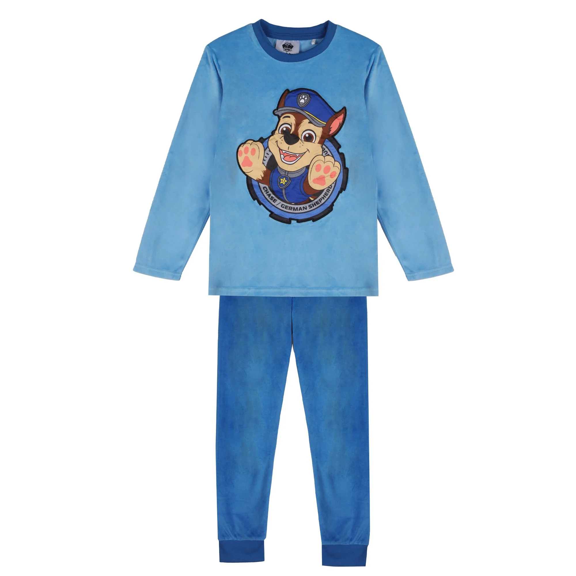 Pyjama en velours Licence 4/10 ans - Bleu