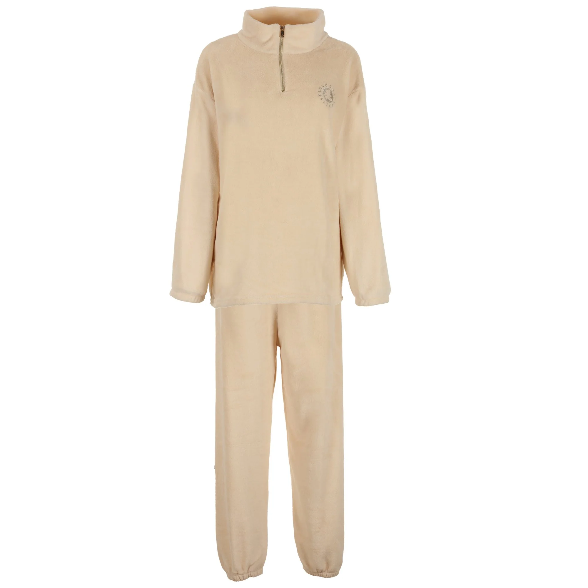 Pyjama long coral fleece - Beige
