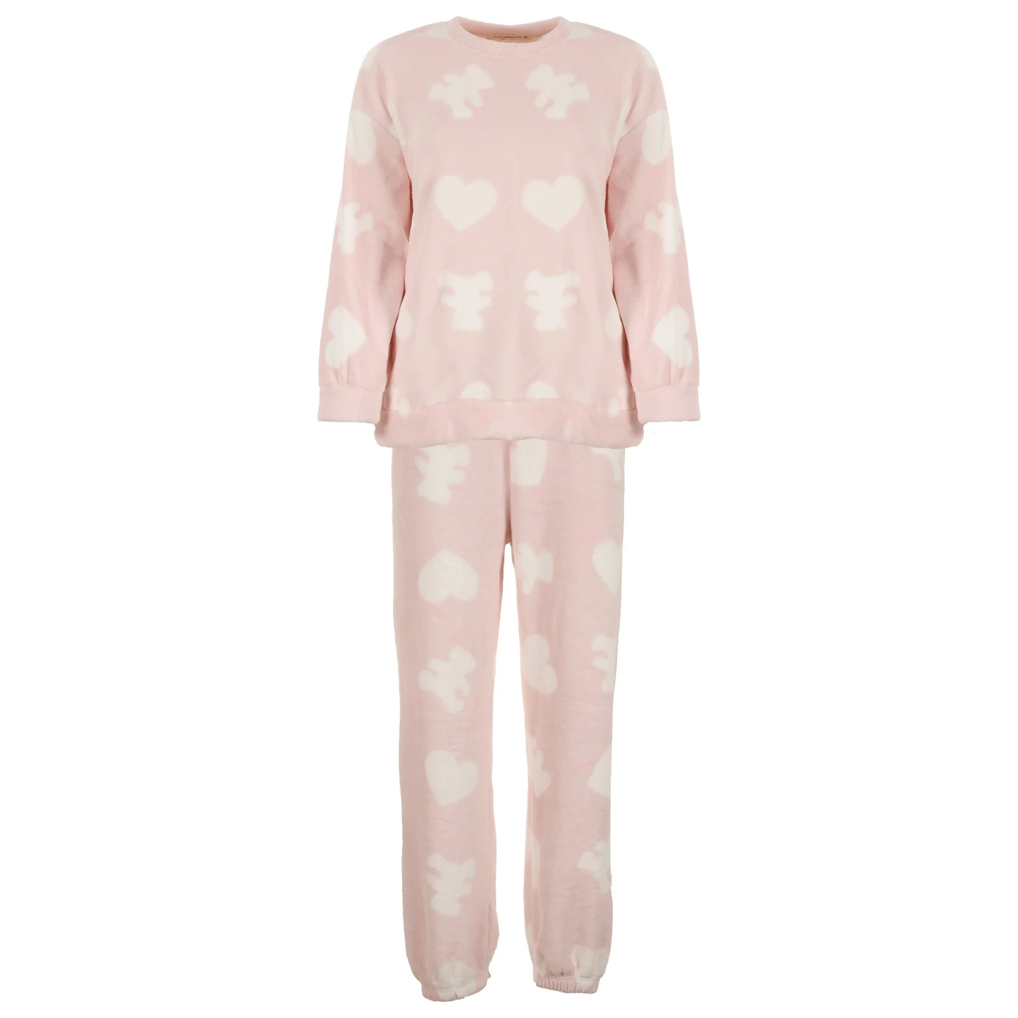 Pyjama long coral fleece - Rose