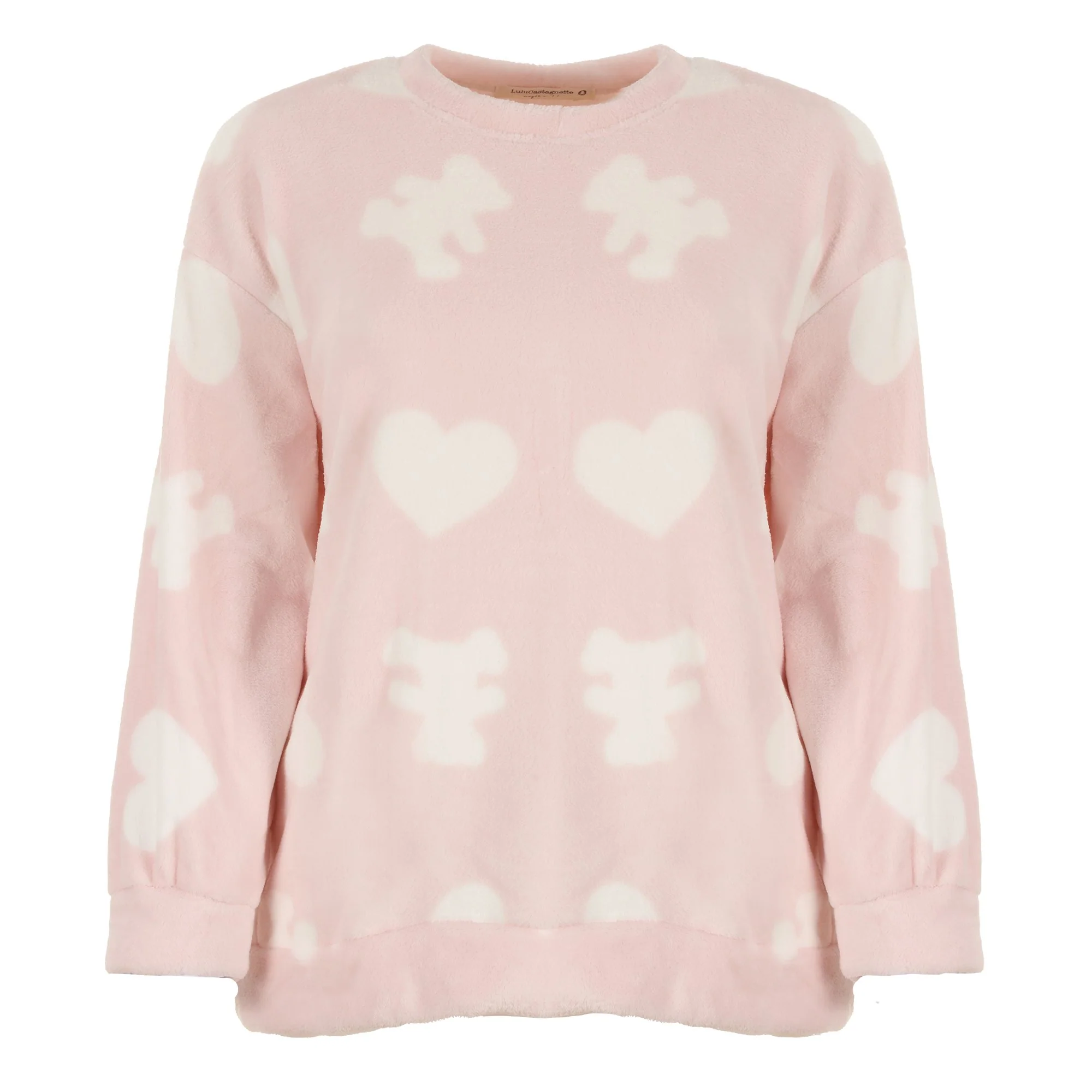 Pyjama long coral fleece - Rose - Image 2