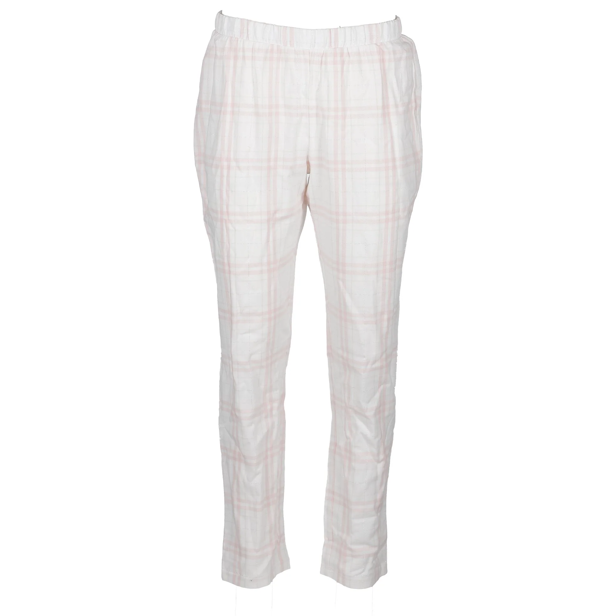 Pyjama long jersey à carreaux  - Blanc - Image 4
