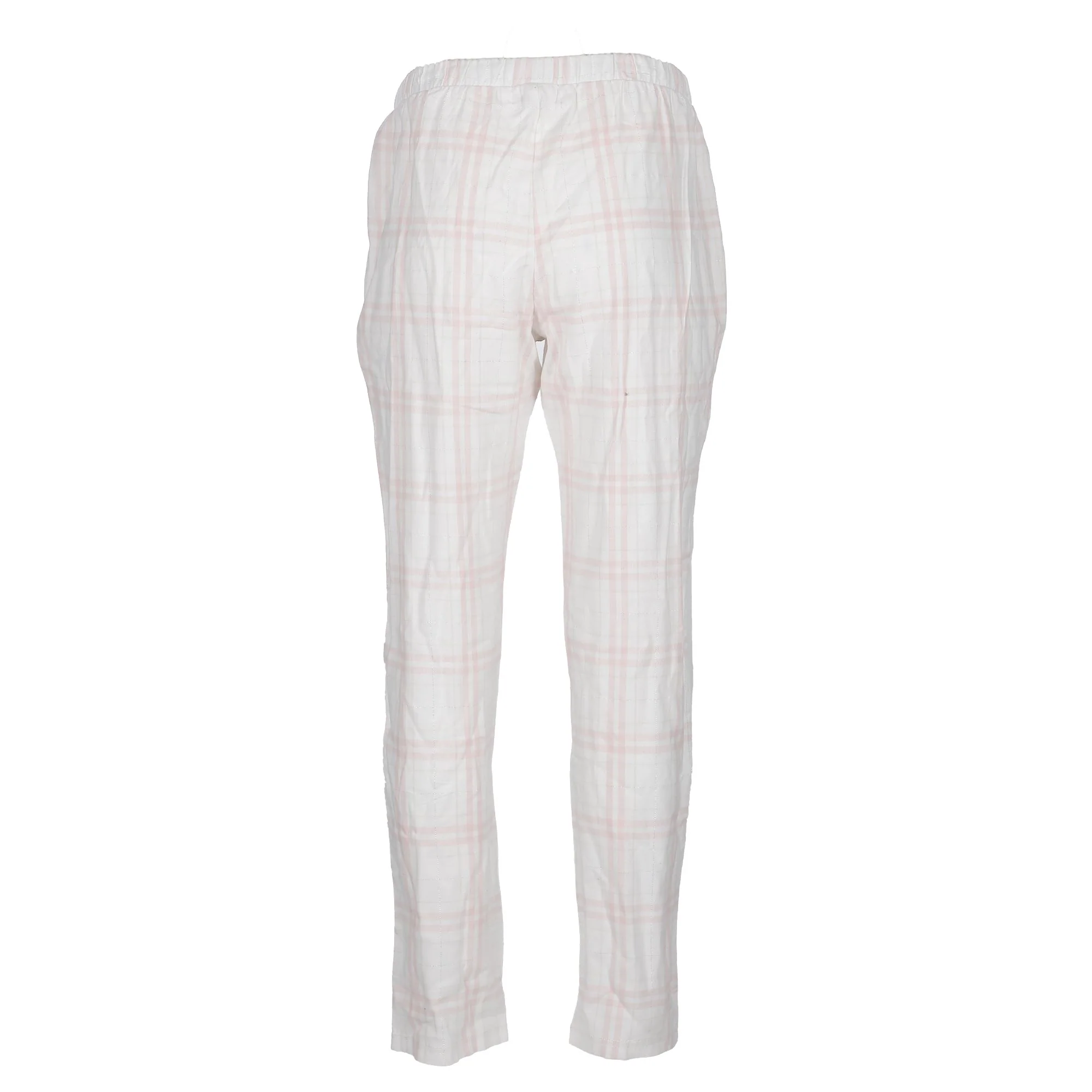 Pyjama long jersey à carreaux  - Blanc - Image 5